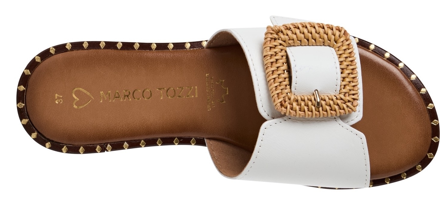 MARCO TOZZI Pantolette, Blockabsatz, Sommerschuh, Schlupfschuh mit Schnallen-Schmuckelement