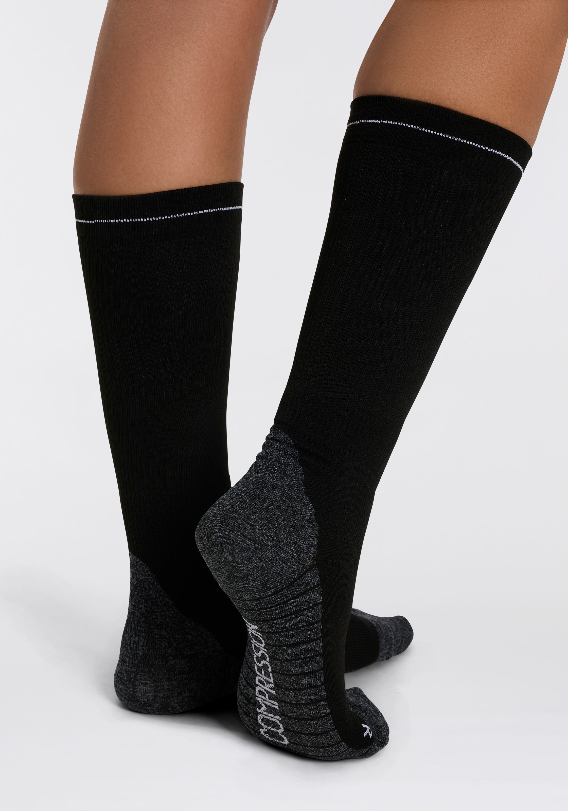 XTREME sockswear Kompressionsstrümpfe, (2), mit elastischer Rippstruktur