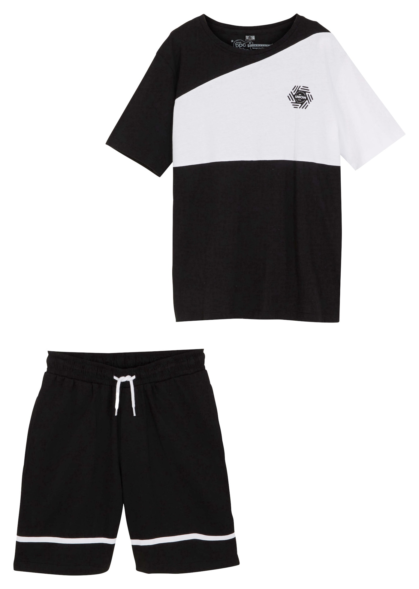 bonprix T-Shirt Set, 2er,  aus reiner Baumwolle, Regular Fit, Kurzarm-Design