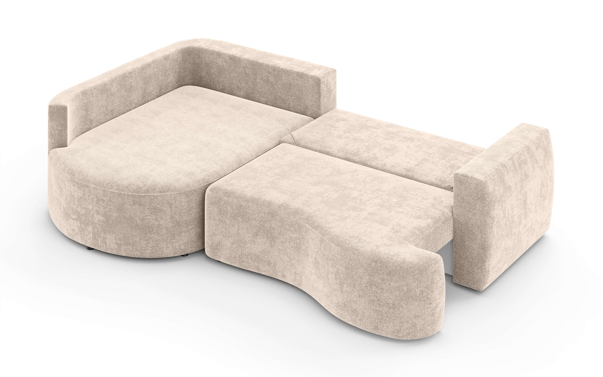 INOSIGN Ecksofa »Kahekili, Schlafsofa mit Bettkasten, Maße B/T/H: 255/181/90/ cm«, L-Form mit Wellenunterfederung, 7 Rückenkissen und 2 Zierkissen