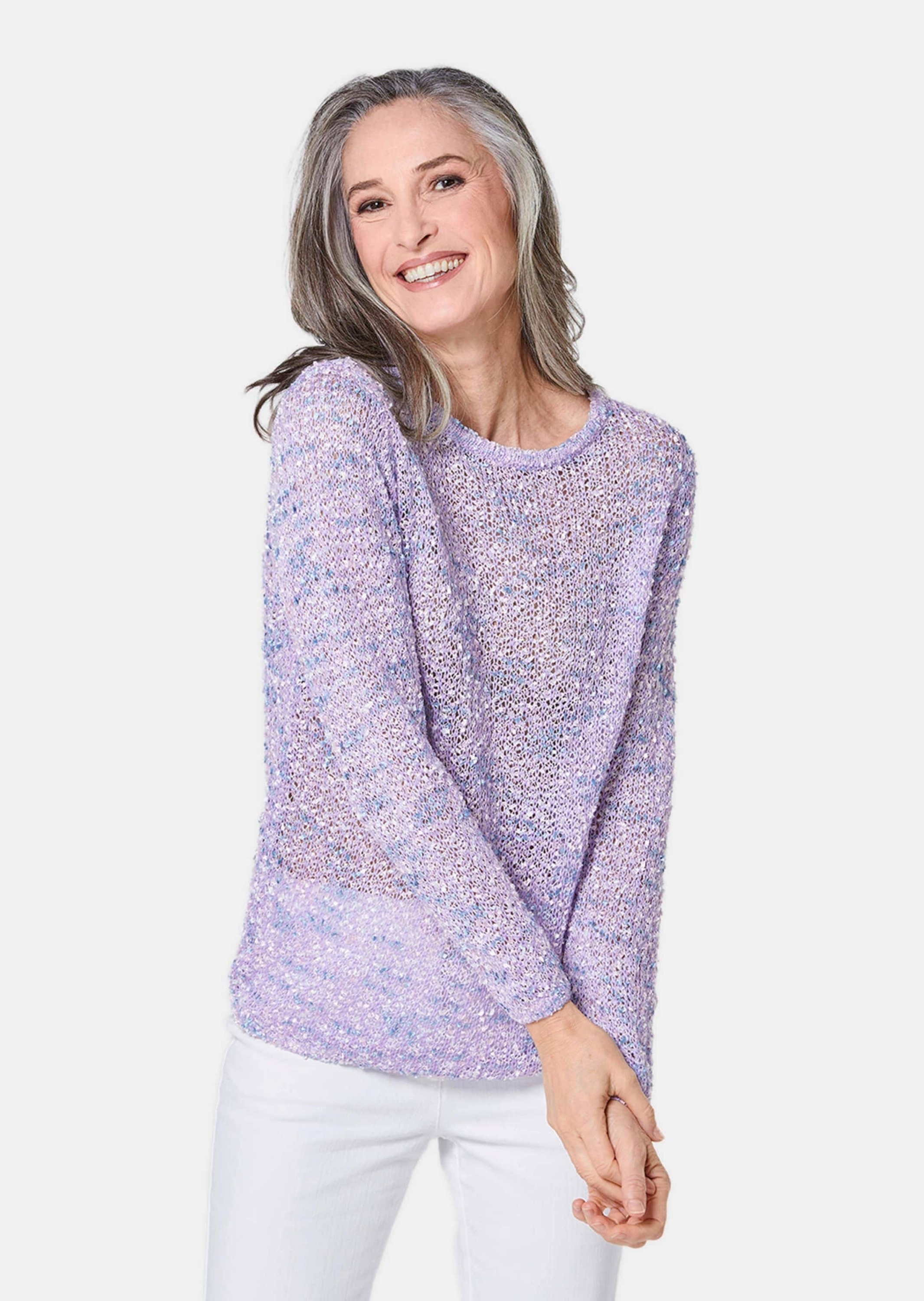GOLDNER Strickpullover "Kurzgröße Effektvoller Bändchengarnpullover" günstig online kaufen