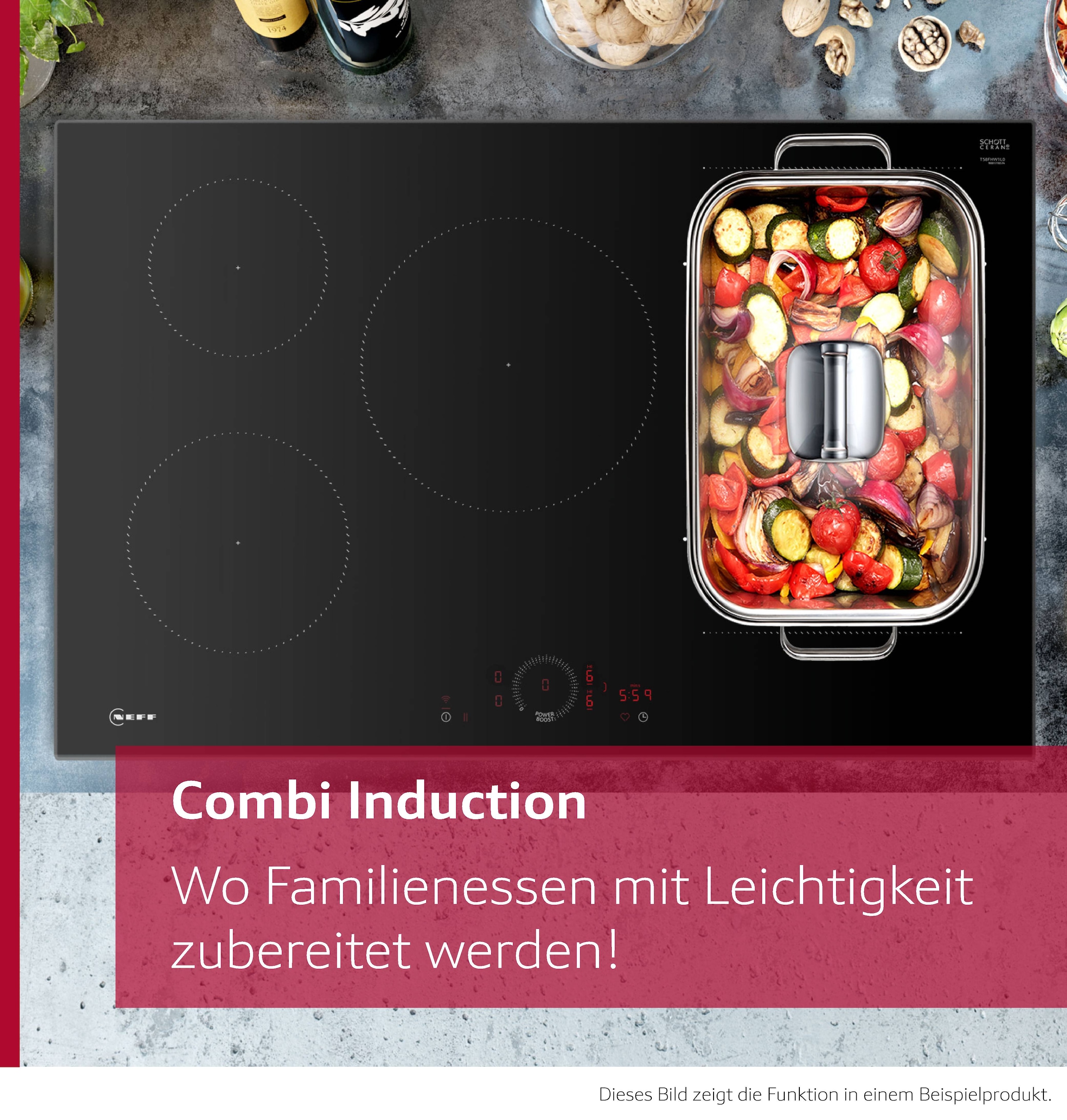 NEFF Induktions-Kochfeld »T56NUQ4A0« Induktionskochfeld im Matt Black Design mit Twist Pad® Steuerung.