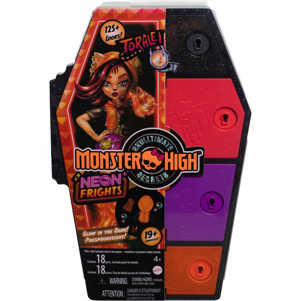 Mattel® Anziehpuppe »Monster High, Skulltimate Secrets: Neon Frights Toralei Stripe«