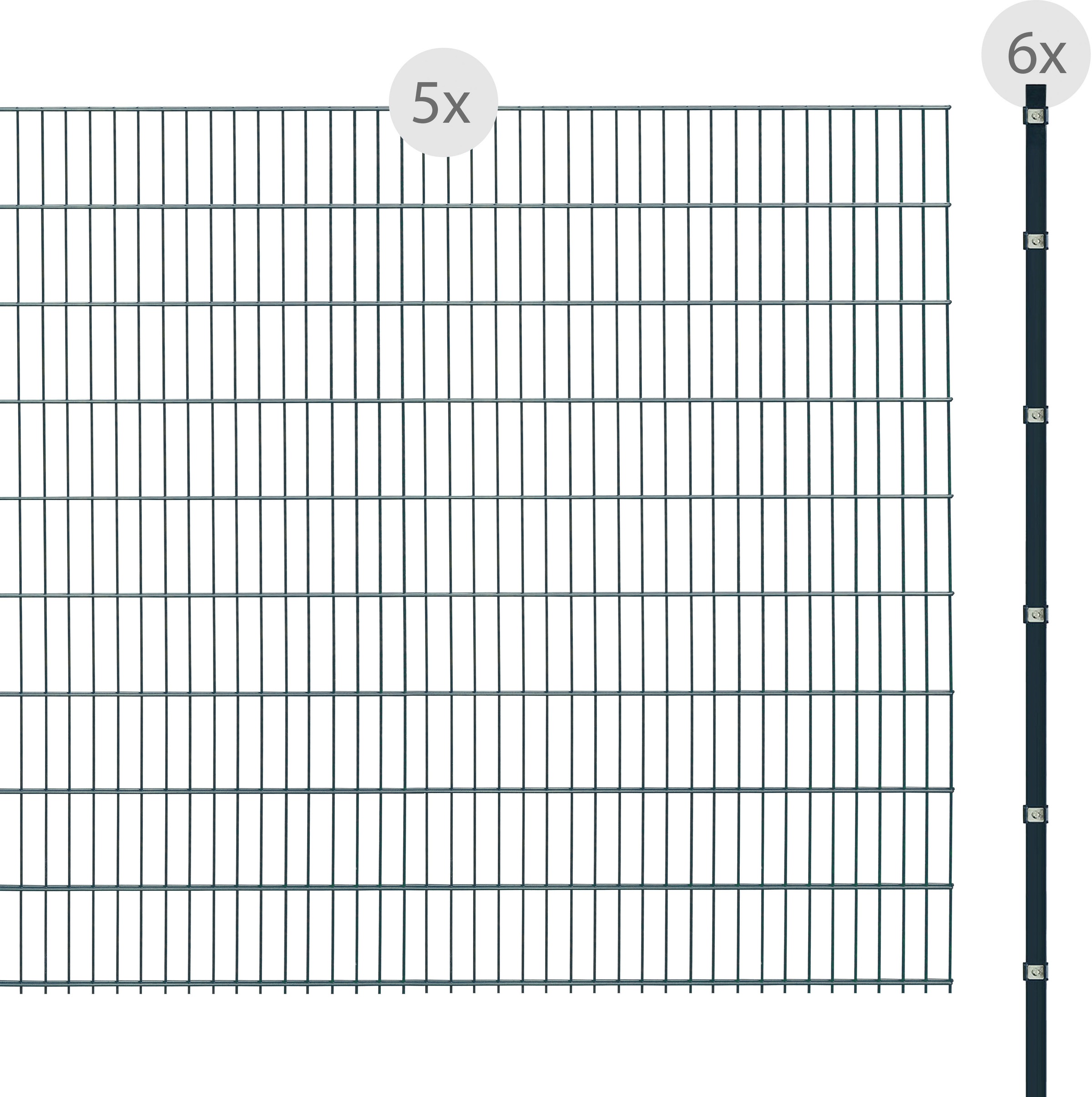 Arvotec Doppelstabmattenzaun »24 - 916«, (Set), 183 cm hoch, 5 Matten für 10 m, 6 Pfosten kaufen