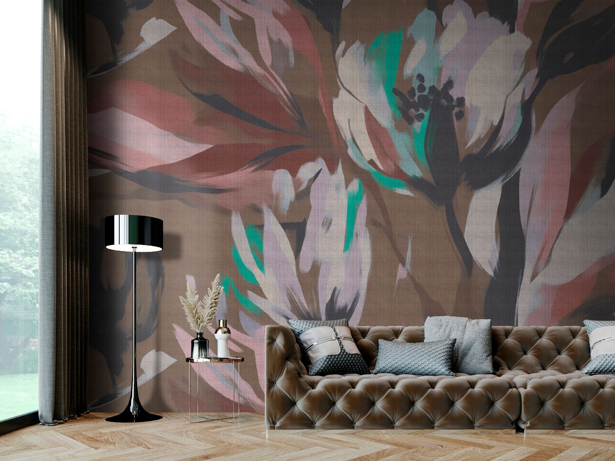 living walls Fototapete »Walls by Patel 5 Fototapete Florale Kunst« floral glatt Florale Kunst auf 200 g/m² Premium-Vlies