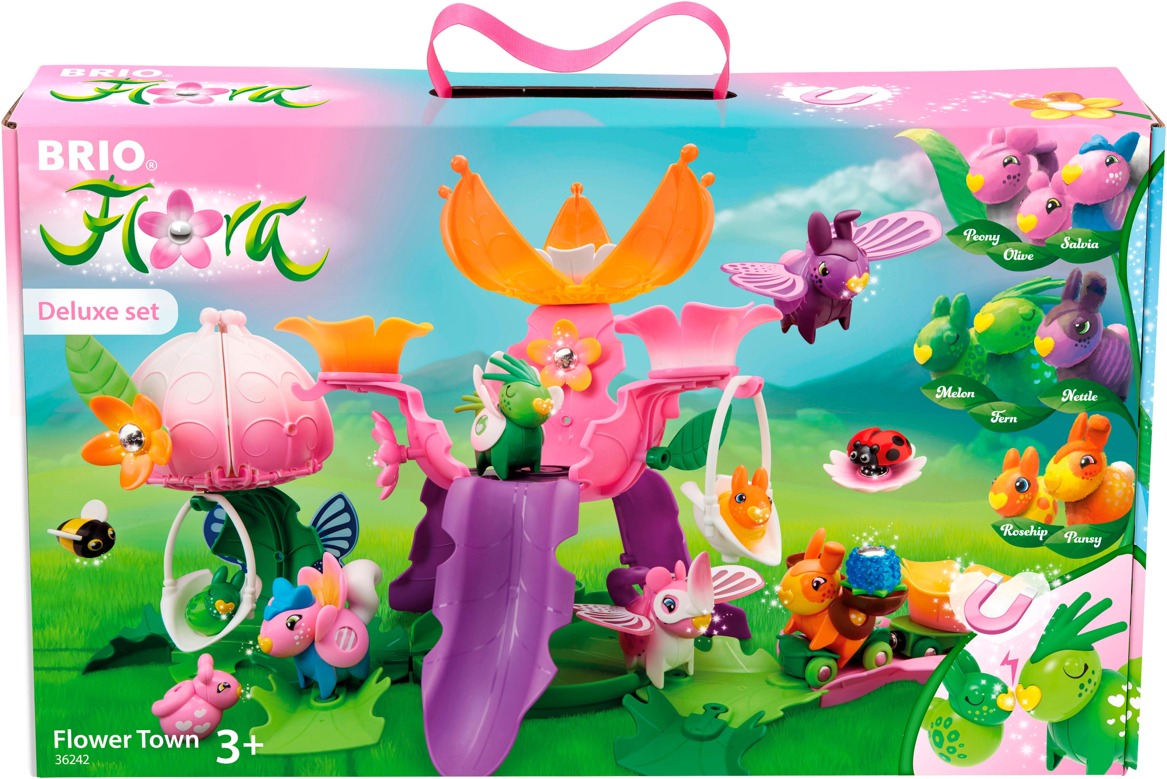 BRIO Jungen Spielwelt "BRIO Flora, Blumenstadt Deluxe Set (36242)", bunt, Spielfigurenwelten
