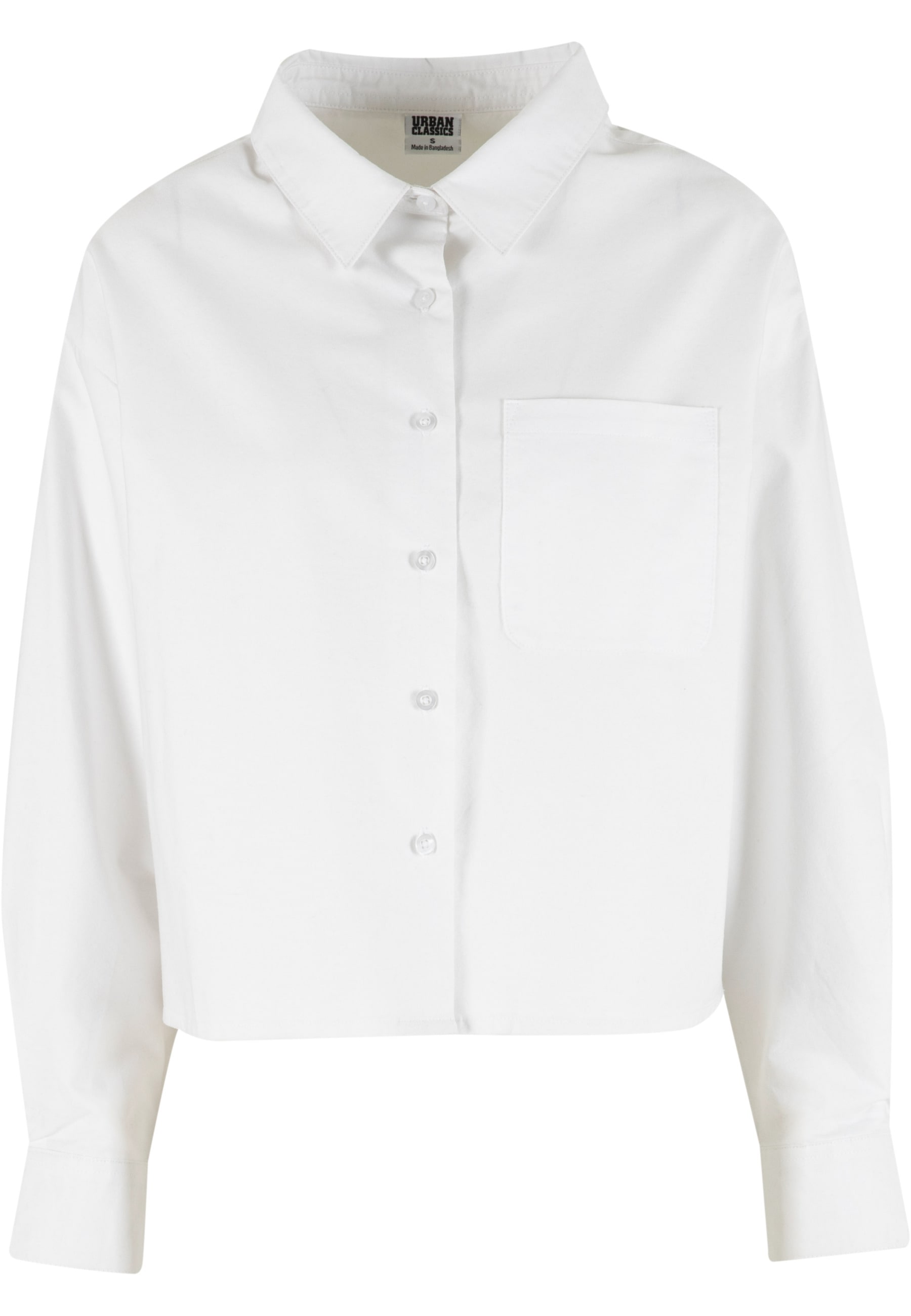 URBAN CLASSICS Langarmhemd »Urban Classics Ladies Short Oxford Shirt«