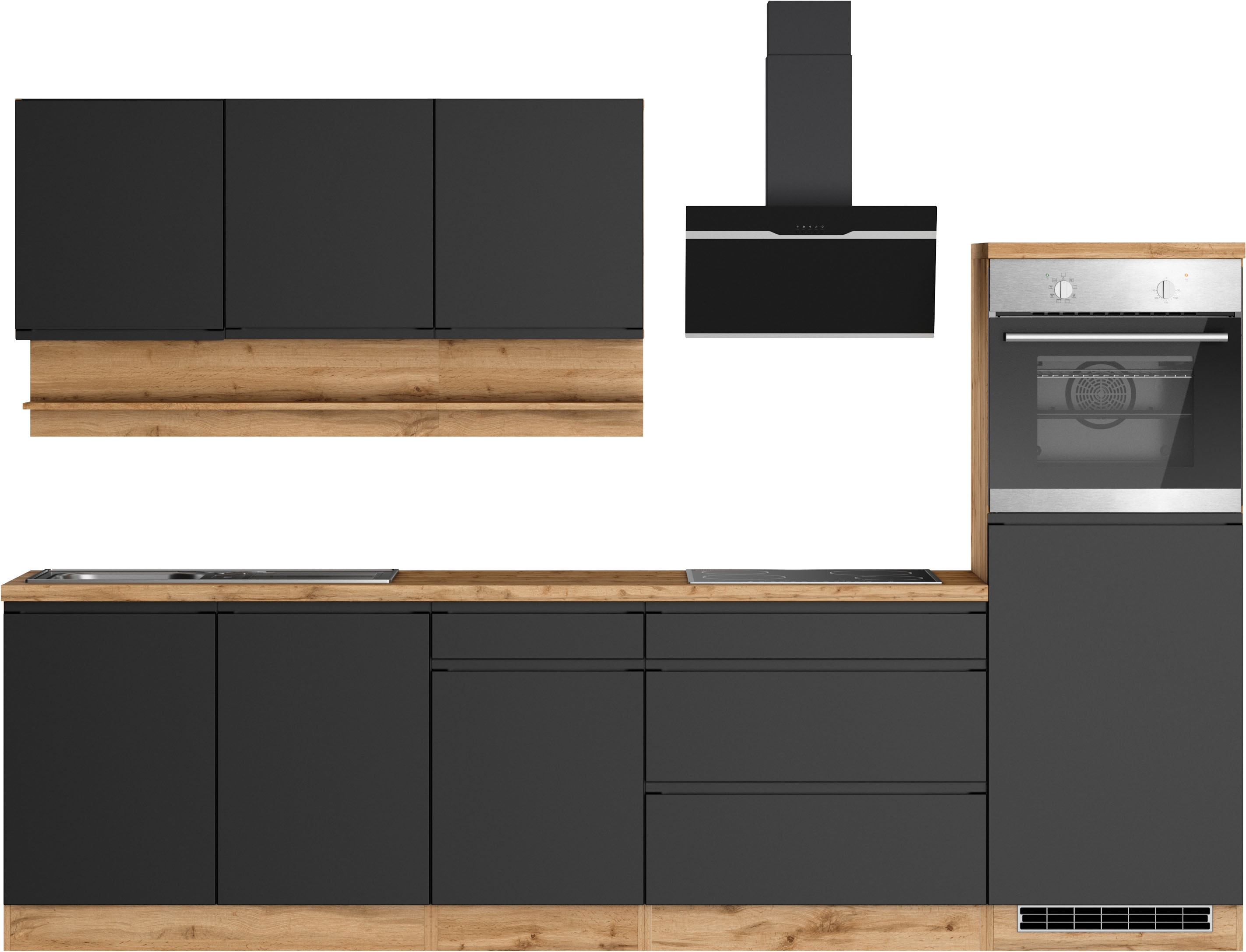 KOCHSTATION 1100000002199 "KS-Virginia,neu in verbesserter Ausführung" Arbeitsplatte 38 mm stark, Stauraum, Softclose, Breite 290, Soft-Close-Funktion, ohne E-Geräte