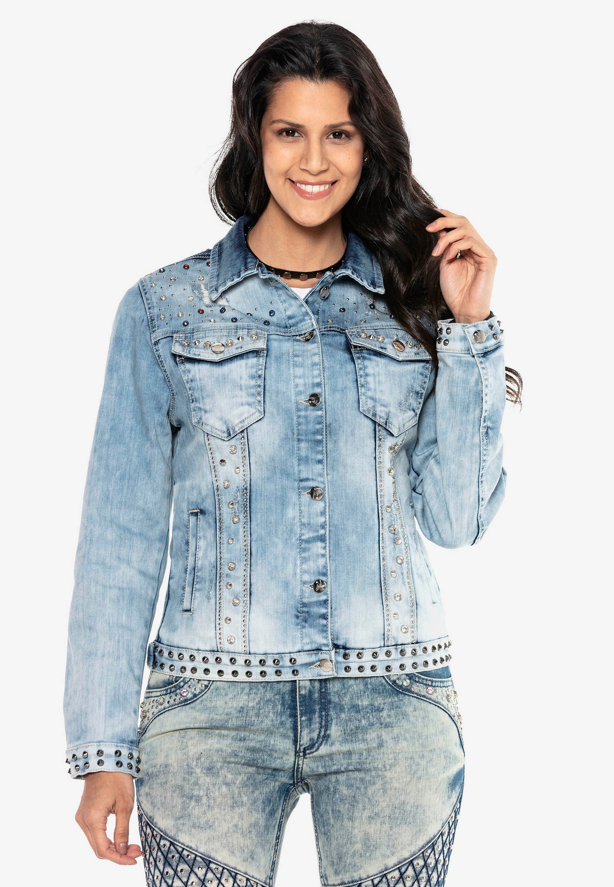 Cipo & Baxx Jeansjacke, mit auffälligen Applikationen