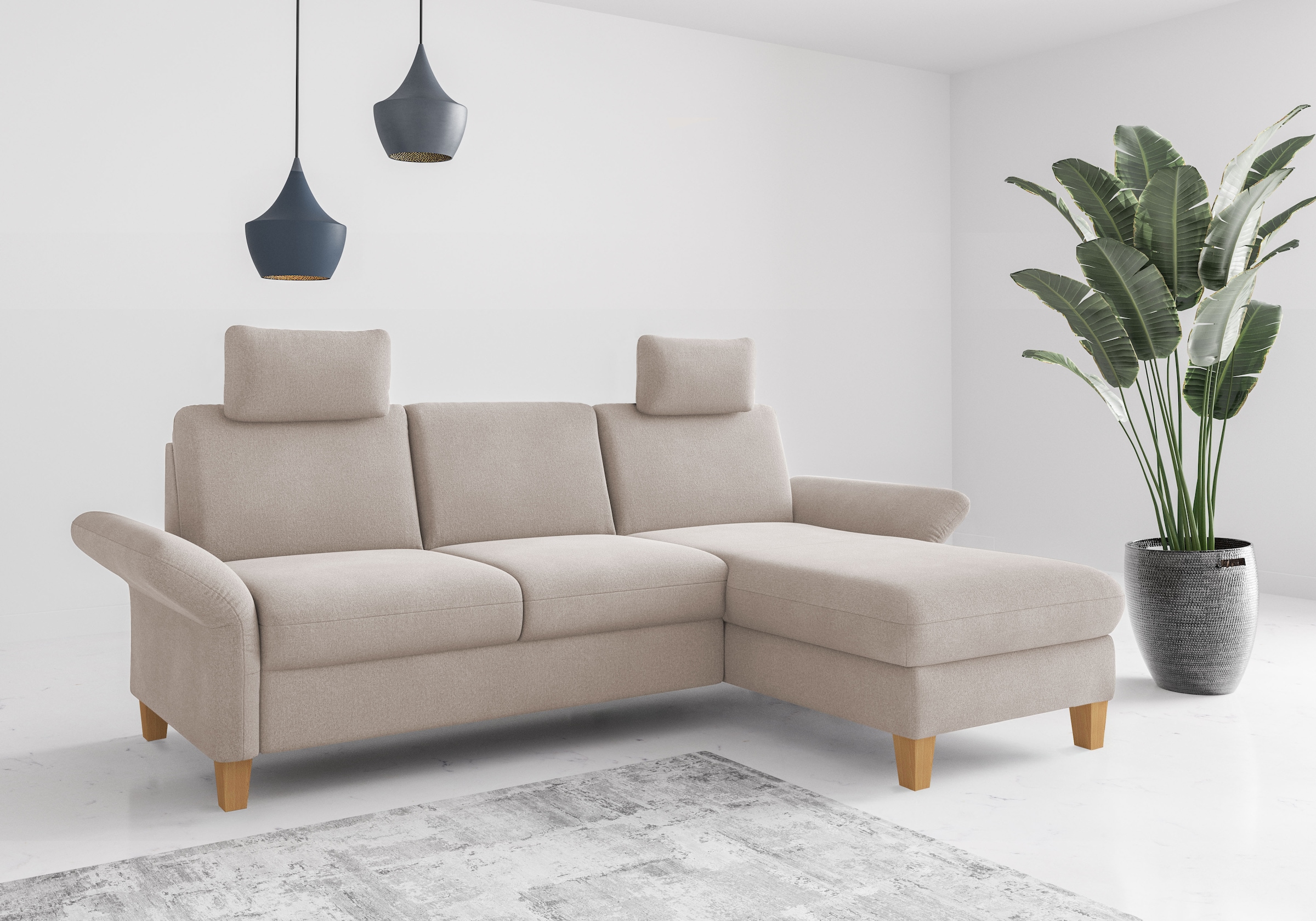 Home affaire Ecksofa "Rochelle", wahlweise mit Armlverstellung, Klappbett m günstig online kaufen