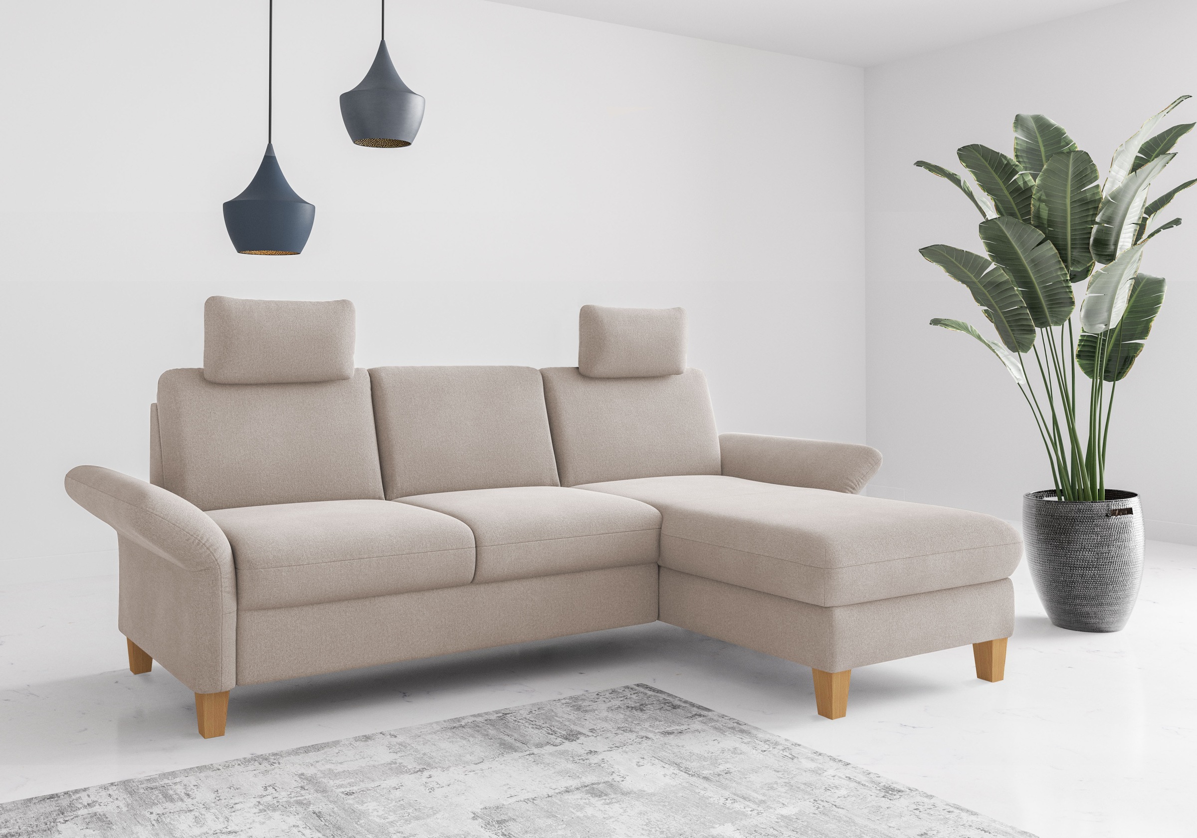 OTTO home Ecksofa "Rochelle, L-Form" wahlweise mit Armteilverstellung, Schlaffunktion und Bettkasten