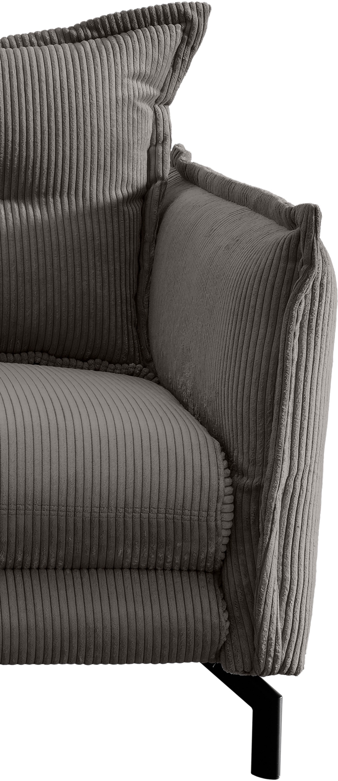 Home affaire Ecksofa »Lazio modern und bequem, schmale Armlehnen, tolle Detailverarbeitung« zwei verschiedene Fußfarben wählbar