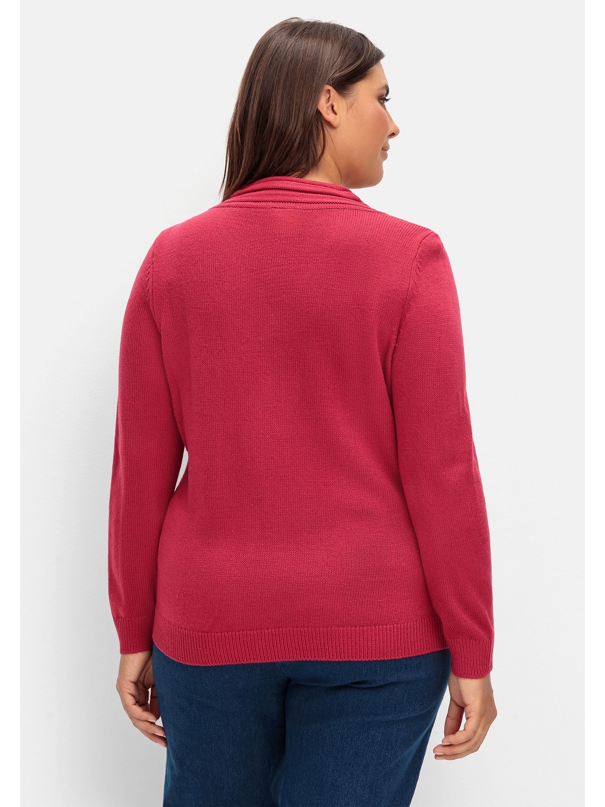 Sheego Strickpullover »Große Größen«, mit raffiniertem V-Ausschnitt
