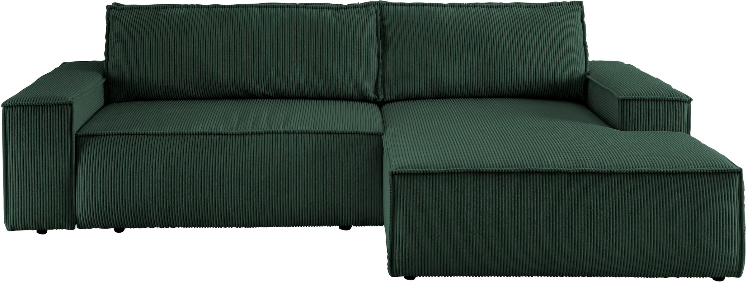 Home affaire Ecksofa SHERWOOD Schlafsofa 267 cm, L-Form, Schlaffunktion mit Bettkasten (210x136 cm), Cord, Vintage, Samtvelours