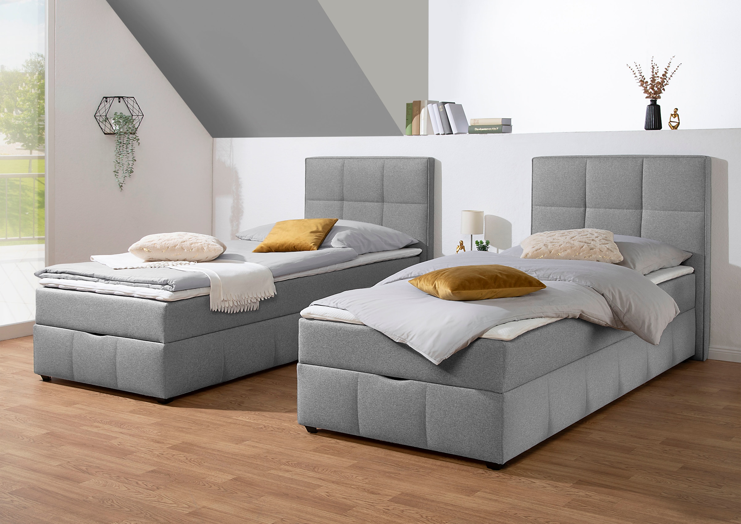 Home affaire Boxbett »Niemes inkl. Bettkasten und Topper, auch in Überlänge erhältlich« Boxbett mit Bettkasten, inkl. Topper