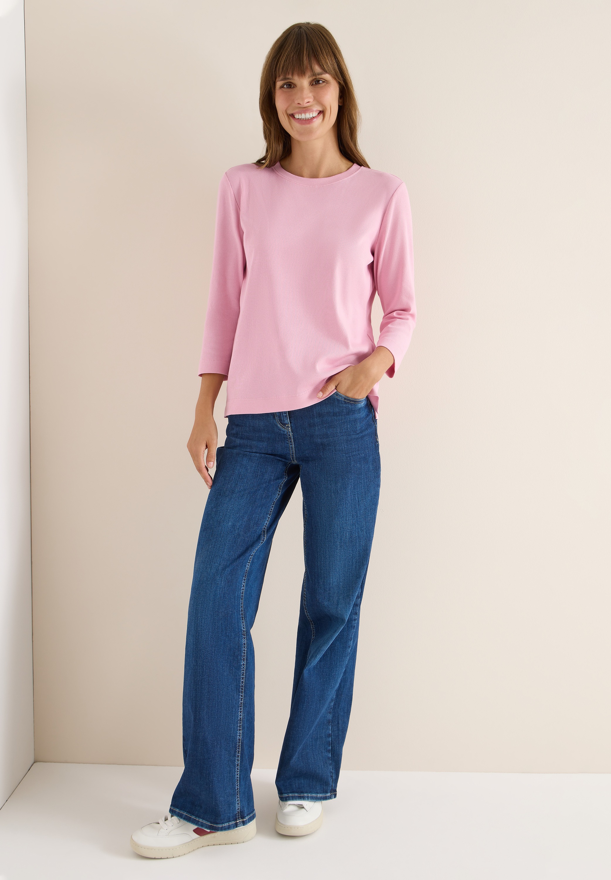 Thumbnail - Cecil Rundhalsshirt aus Baumwolle mit Stretchante