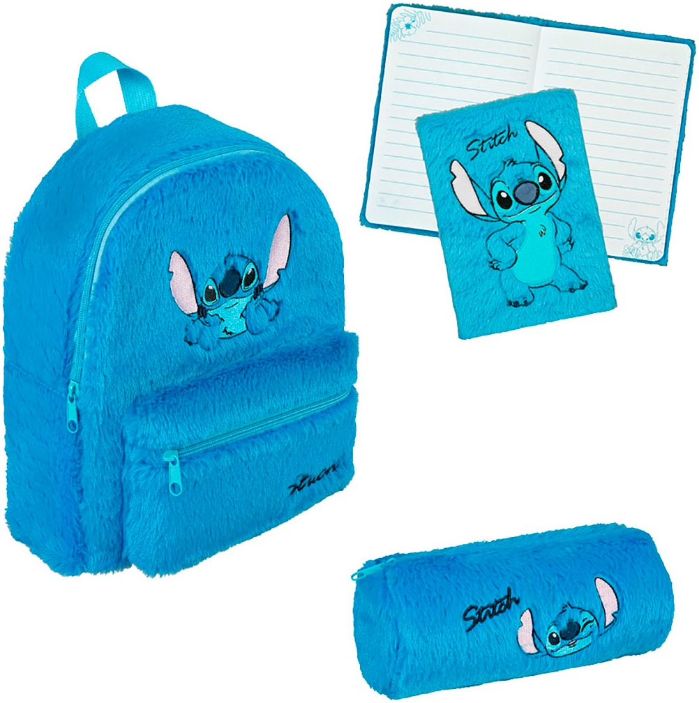 UNDERCOVER Kinder Kinderrucksack "Lilo & Stitch Plüsch"lilo, stitch, Baumwolle, Polyester, Rucksäcke, Rucksack + Plüsch Schlamperetui + Plüsch