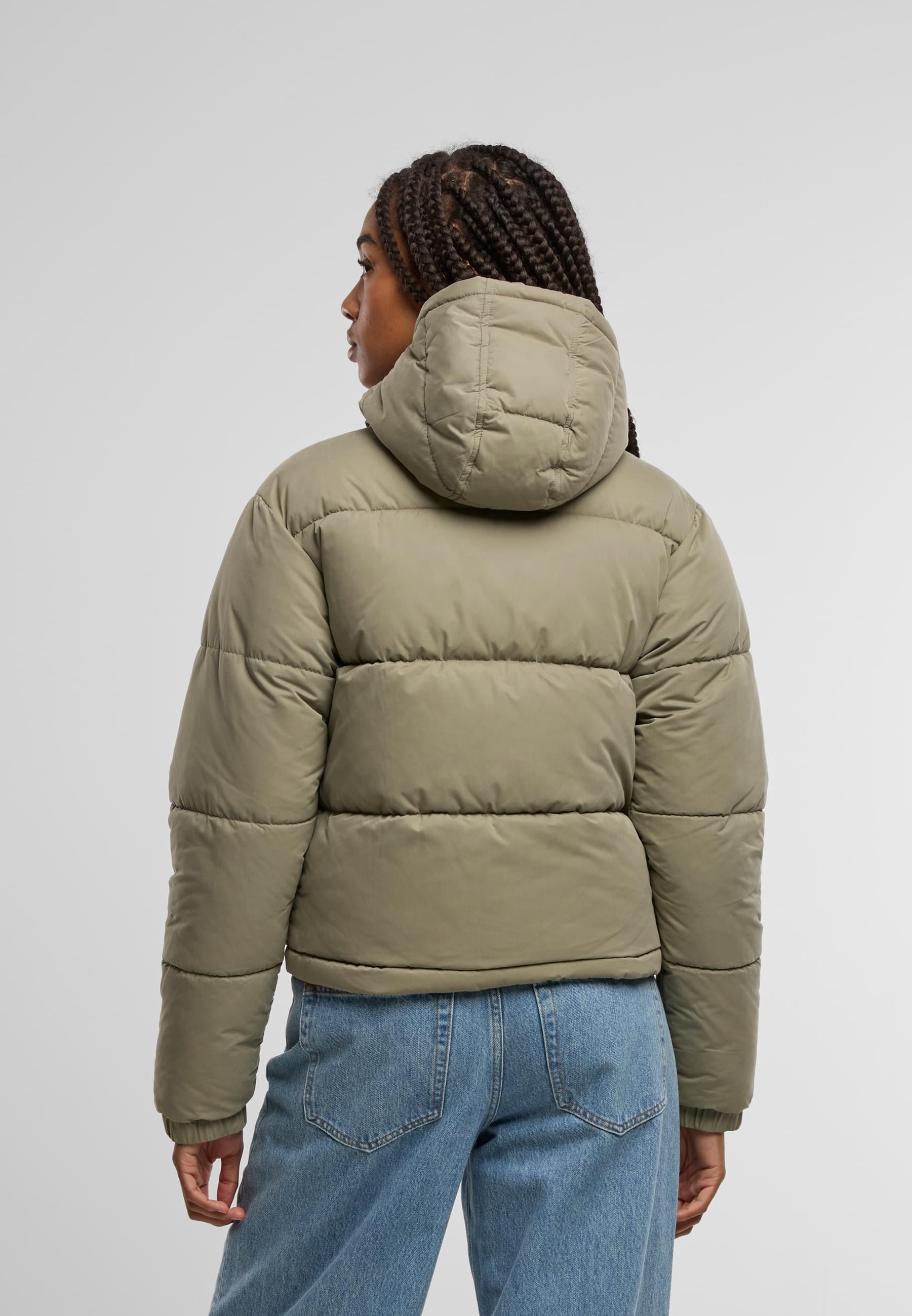 URBAN CLASSICS Winterjacke »Urban Classics Ladies Peached Puffer Jacket With Hood« 1 Stk. tlg. mit Kapuze