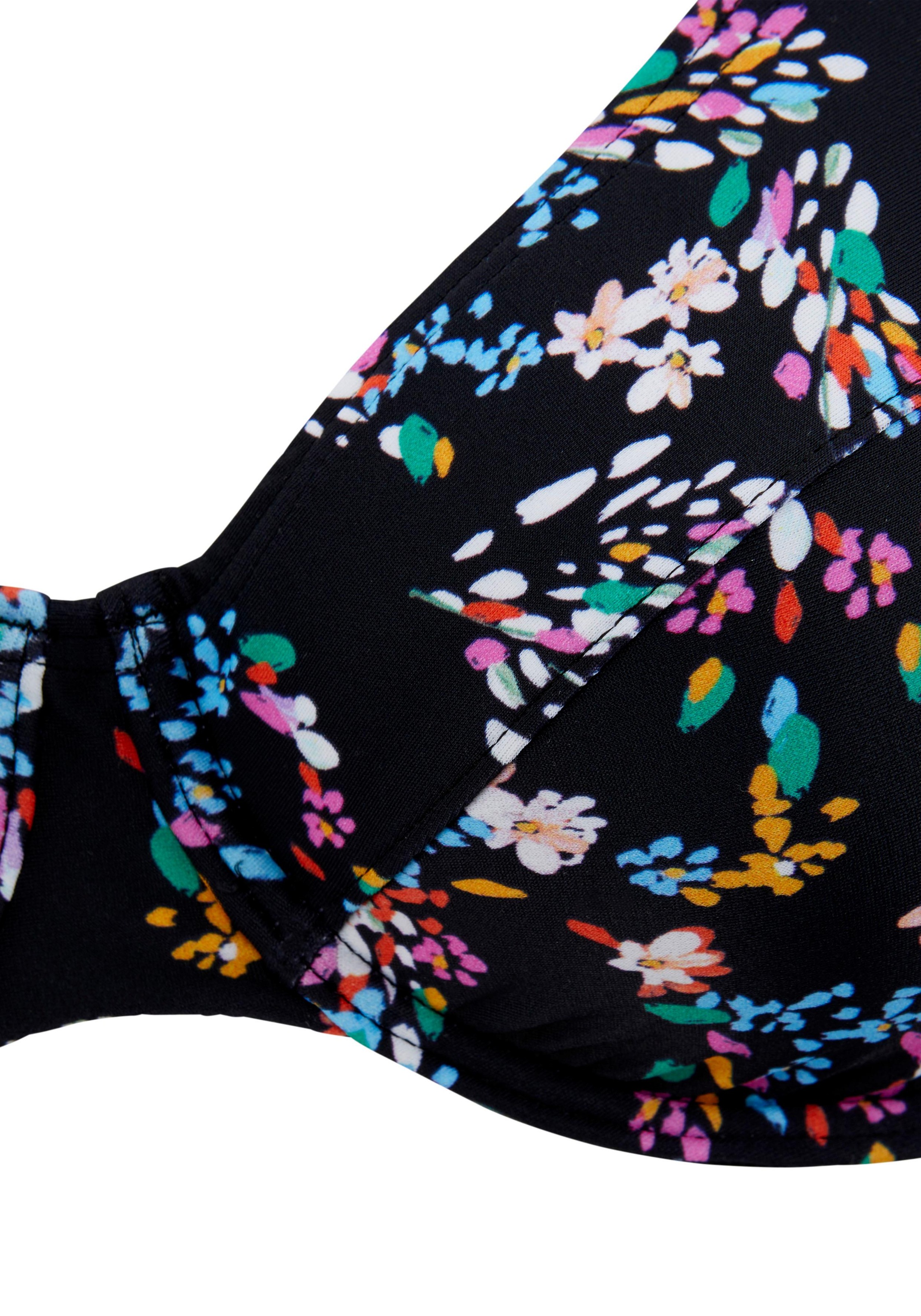 Petite Fleur Underwire Bikini Set Black Floral Size 40 D 3