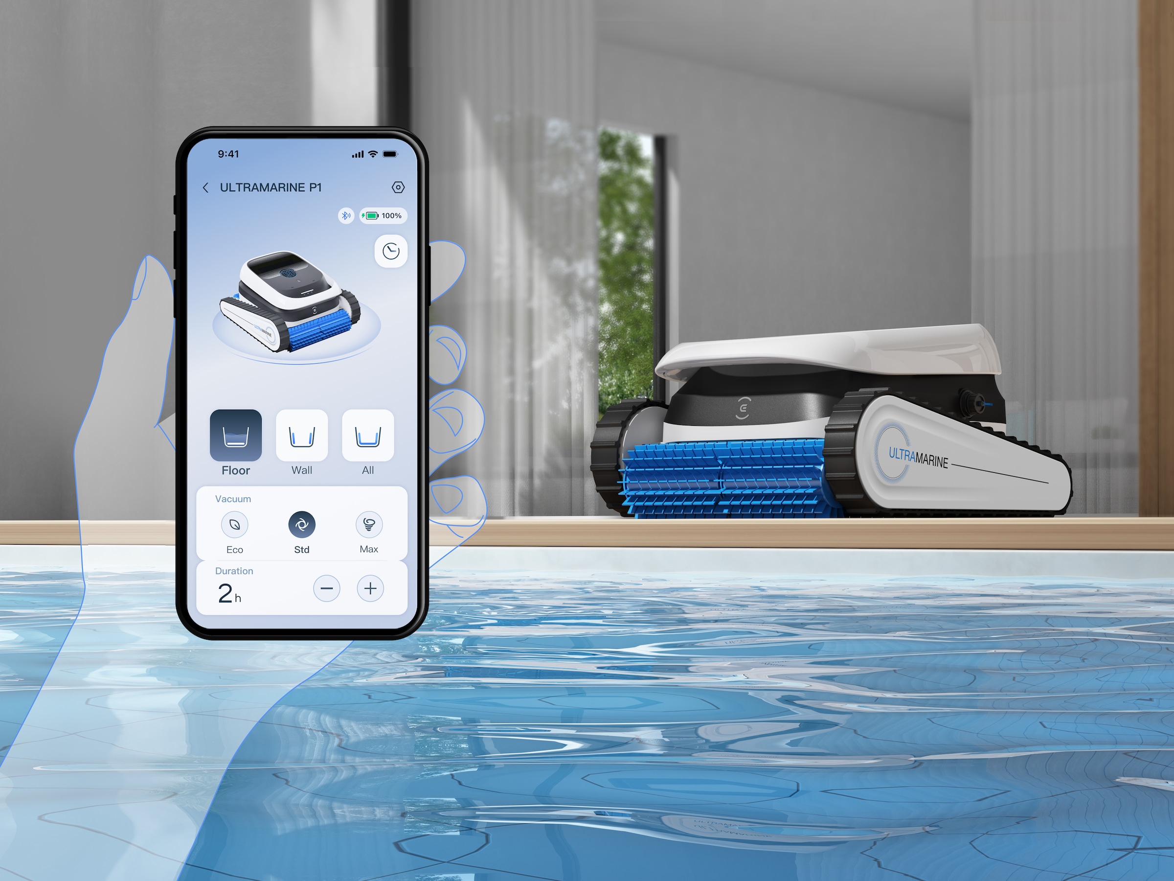 ECOVACS Poolbodensauger »ULTRAMARINE P1« Vollautomatisch & kabellos, mit SmartNavi-Navigation