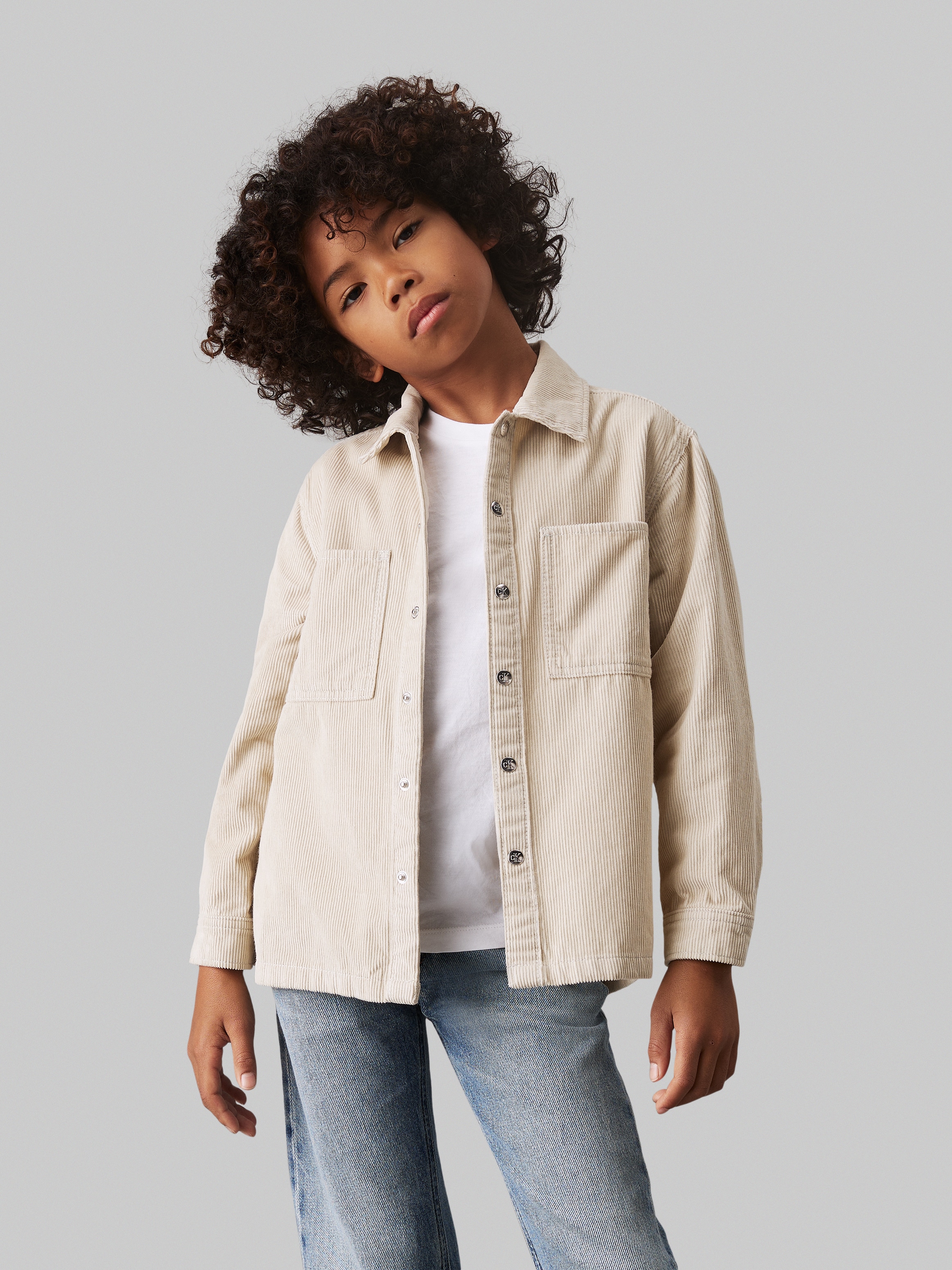 Langarmhemd »Corduroy Straight Overshirt«, für Kinder bis 16 Jahre und mit Logopatch