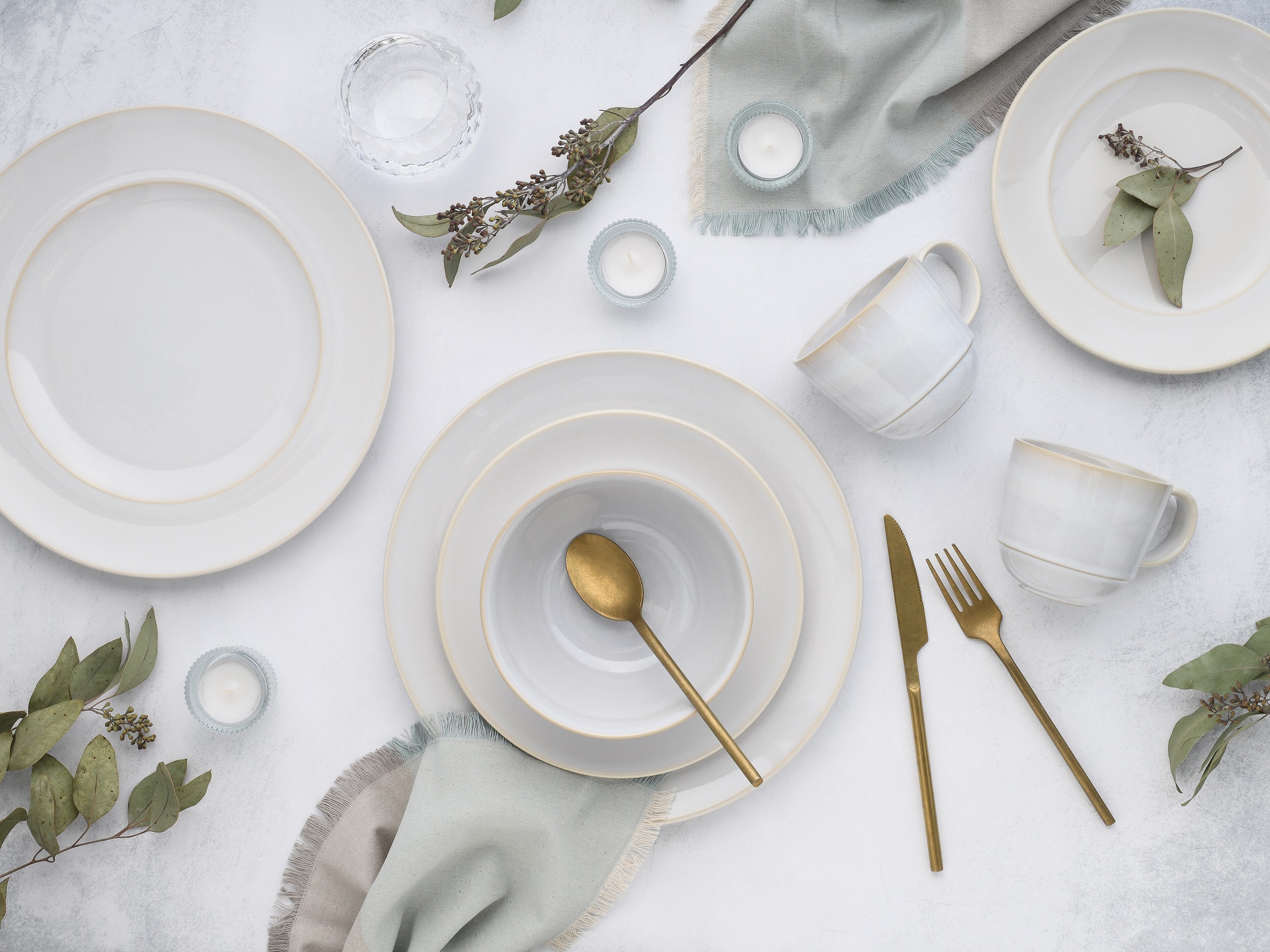 CreaTable Kombiservice »Geschirr-Set Antique«, (Set, 16 tlg., Kaffeeservice und Tafelservice im Set, für 4 Personen), Service, weiß, Trendfarbe Offwhite, 16 Teile, für 4 Personen