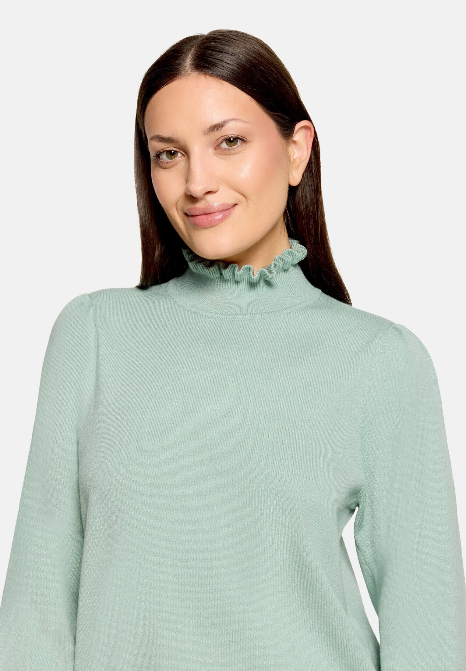 Cartoon Strickpullover »Damen mit Rüschen« 1
