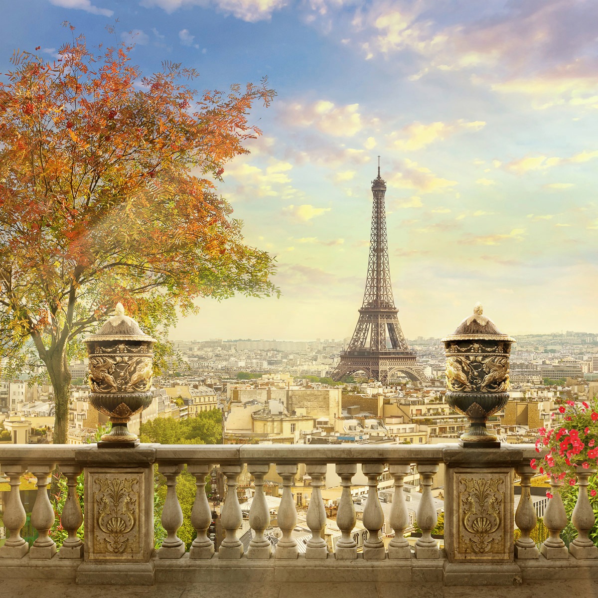 Papermoon Fototapete »Panorama von Paris«