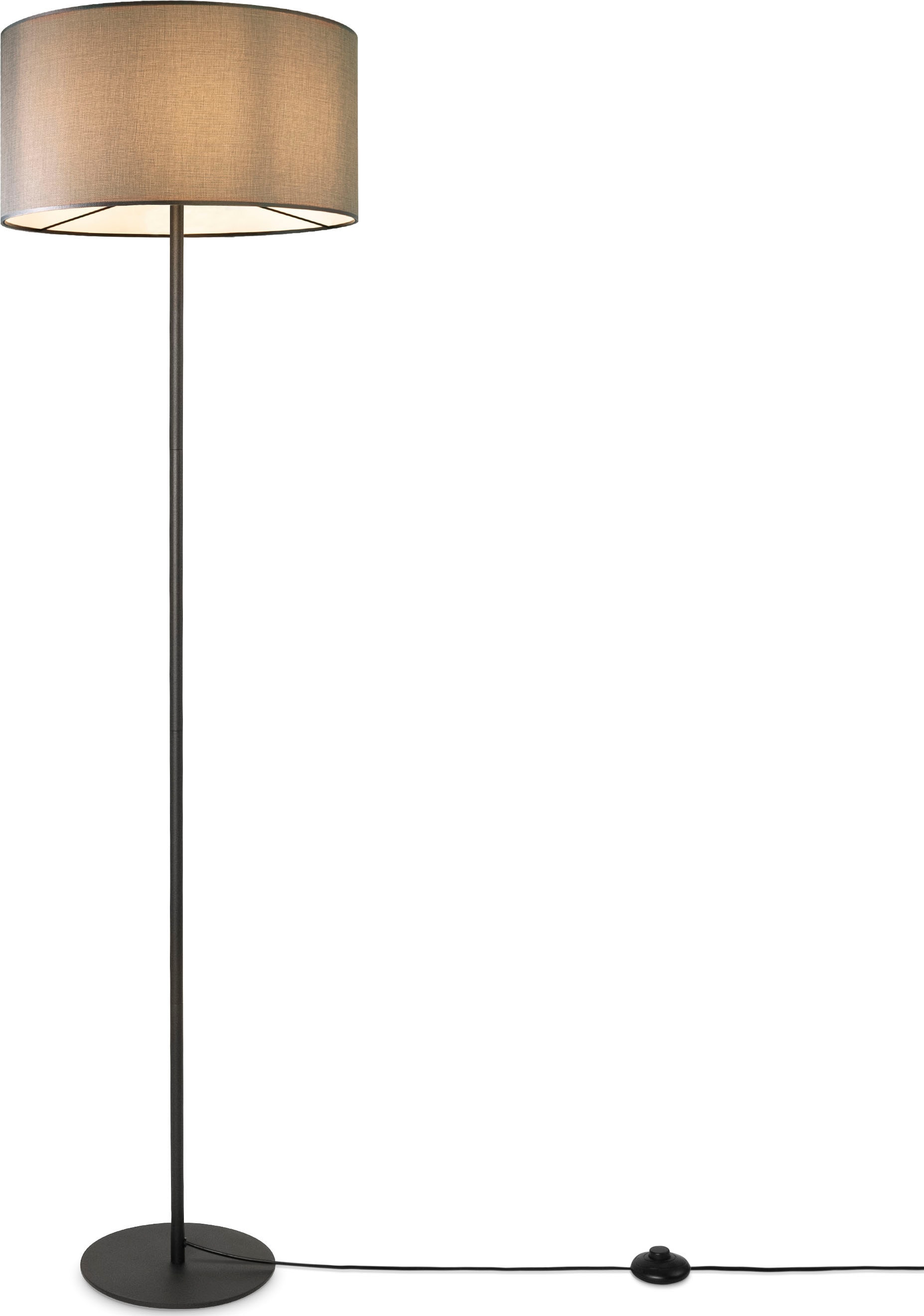 Paco Home Stehlampe »LUCA COLOR«, Stoff Wohnzimmer E27 CANVAS BAUR Skandi Lampenschirm | Büro Leselampe Stehlampe UNI