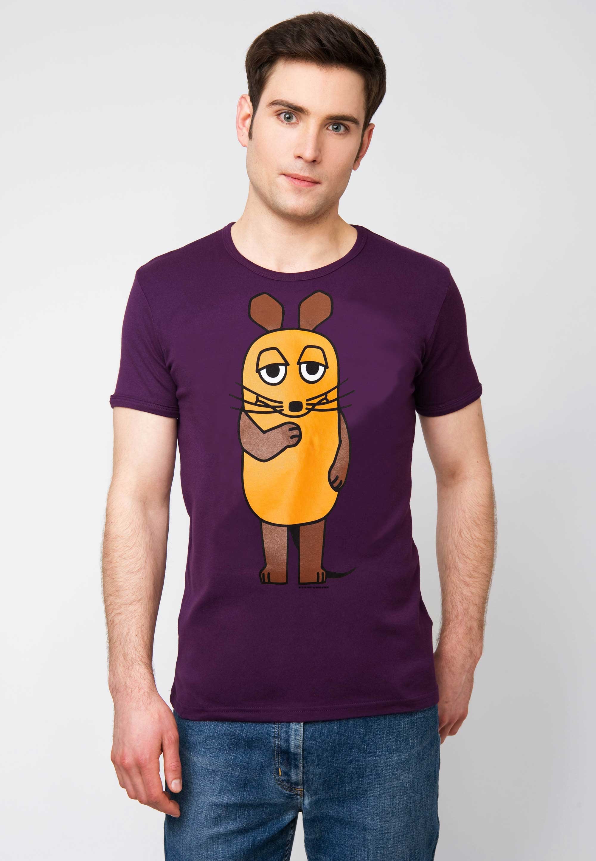 bestellen T-Shirt »Die | BAUR ▷ LOGOSHIRT Sendung Maus«, mit der mit lizenziertem Originaldesign