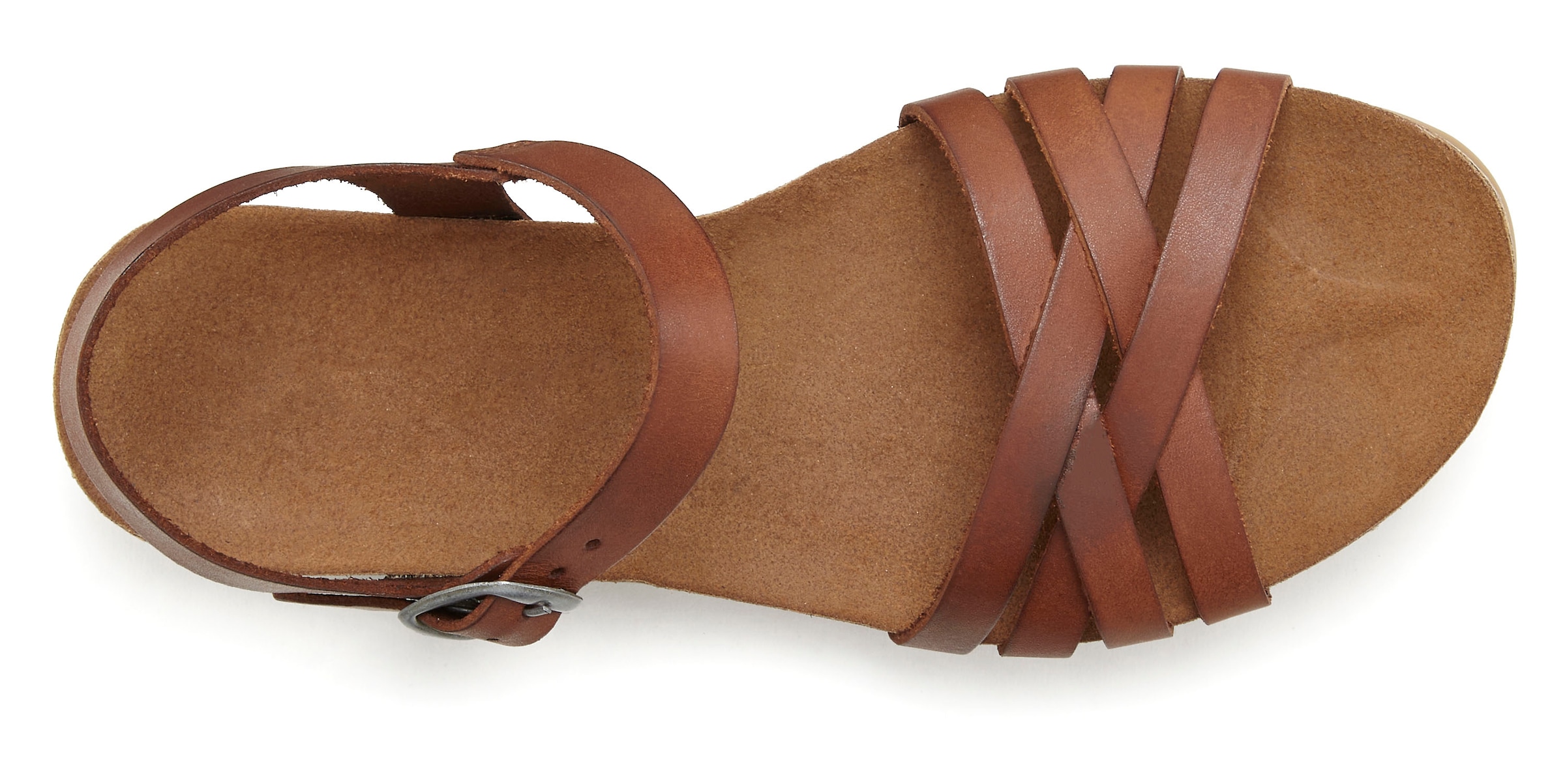 LASCANA Sandale »Sandalette, Sommerschuh«, aus Leder mit komfortablem Korkfußbett