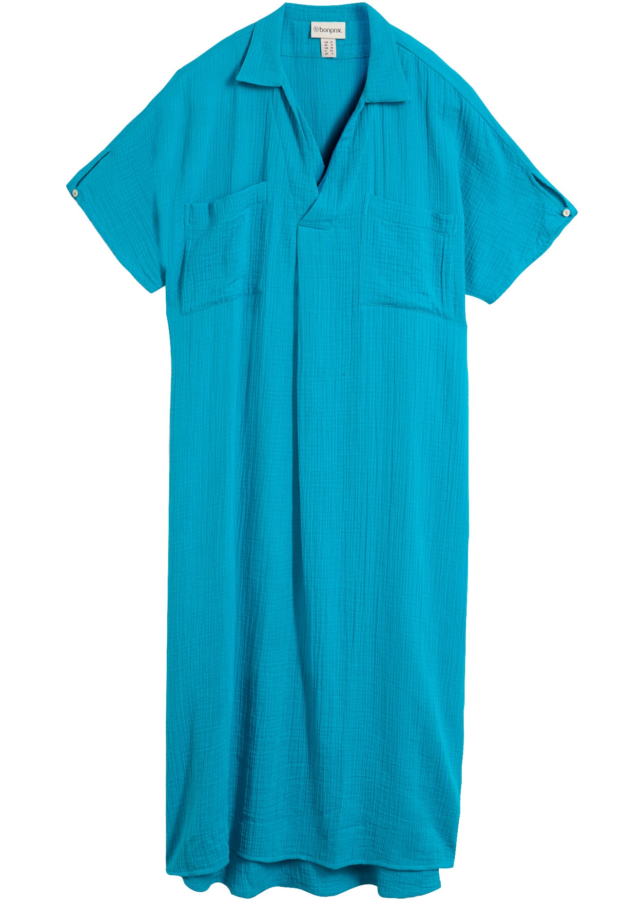 bonprix Tunikakleid Oversize-Passform, Kaftan-Schnitt, Kimonoärmel, aus Baumwolle