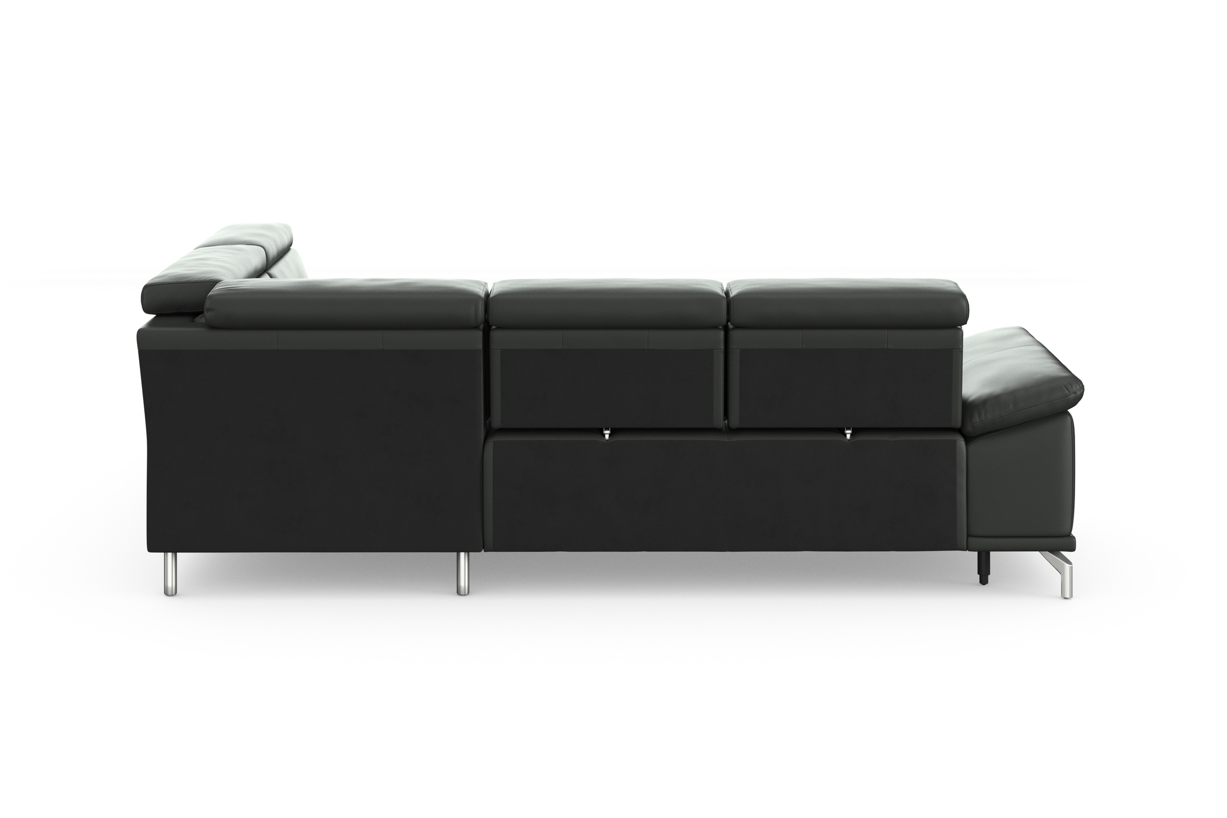 sit&more Ecksofa »Cabrio L-Form, mit Sitztiefenverstellung, Arm- und Kopfteilverstellung«, 3 Nierenkissen, Federkern, optional Bettfunktion und Stauraum