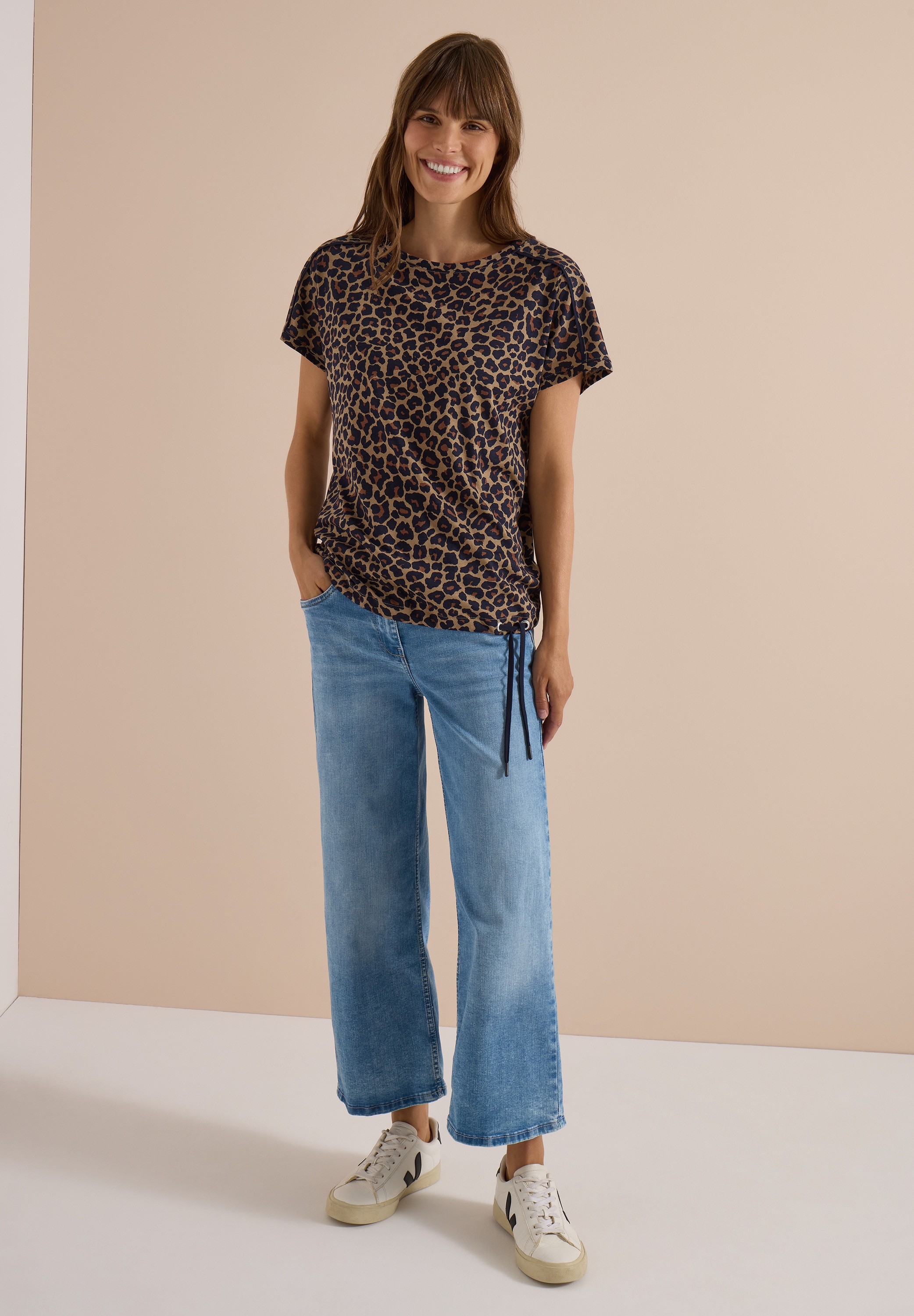 Cecil Print-Shirt mit Tunnelzugsaum