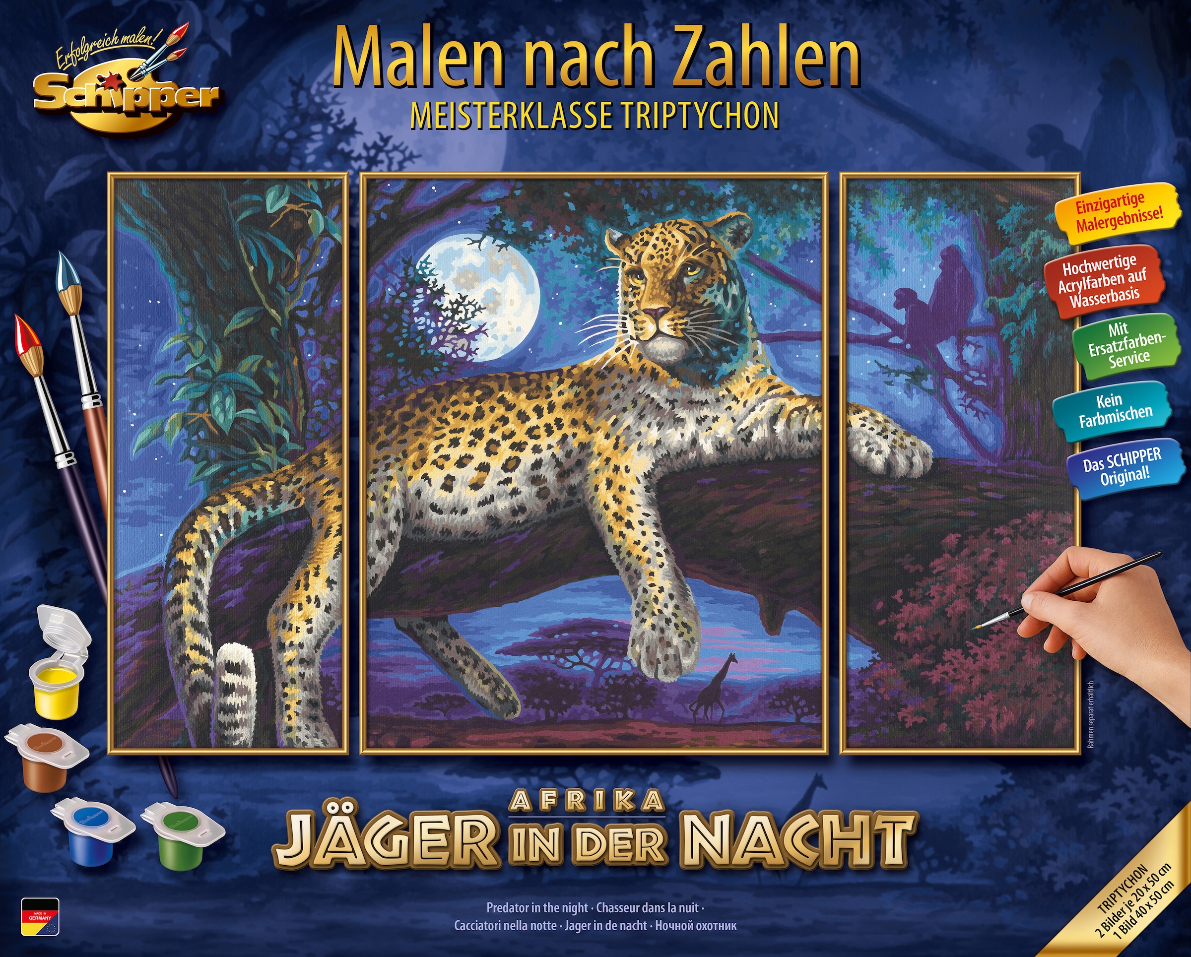 Schipper Malen nach Zahlen »Meisterklasse Triptychon - Jäger in der Nacht«,  Made in Germany | BAUR | Einzelrahmen