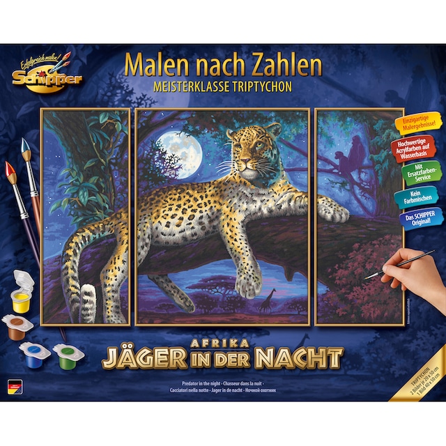 Schipper Malen nach Zahlen »Meisterklasse Triptychon - Jäger in der Nacht«,  Made in Germany | BAUR
