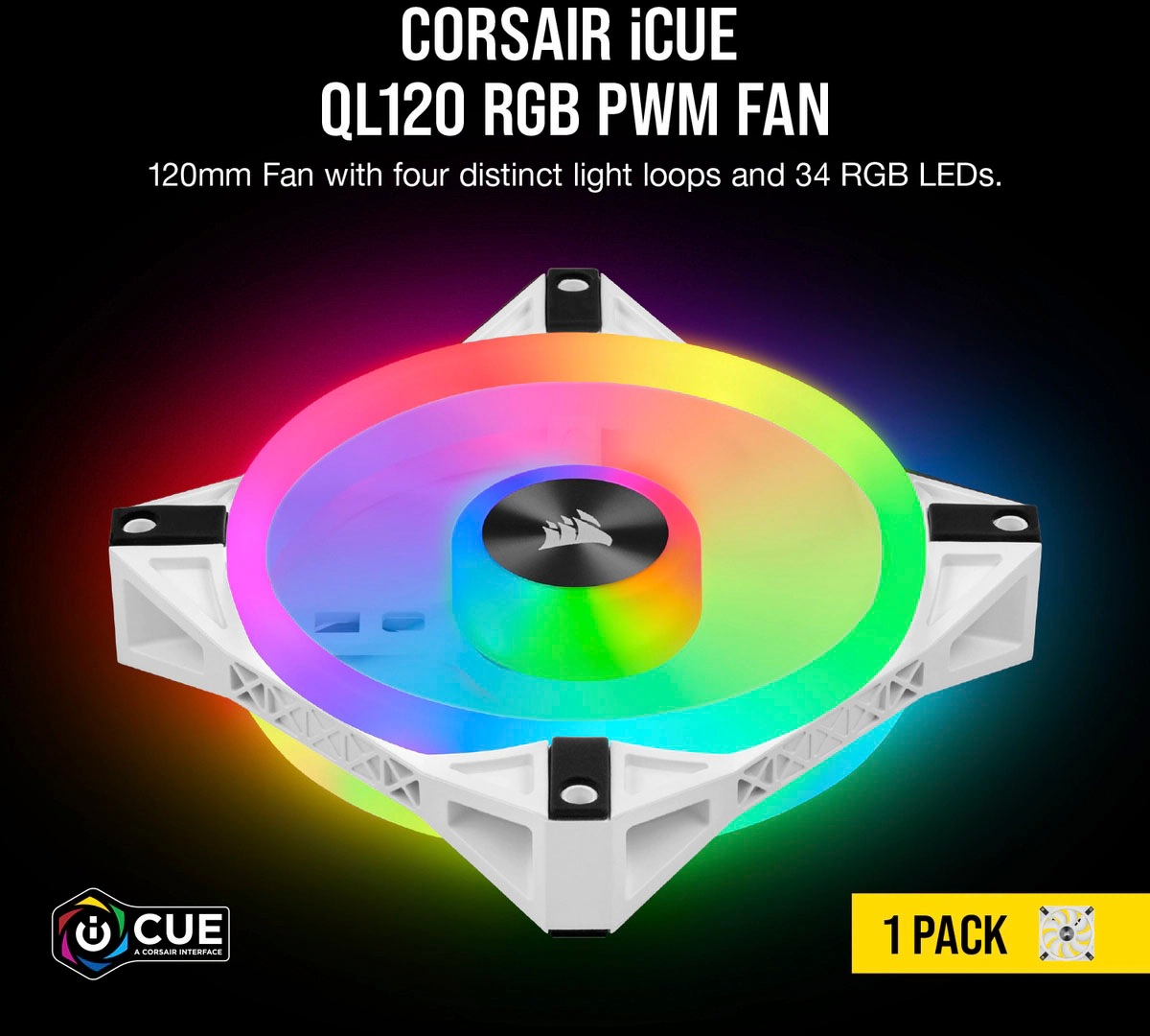 Corsair Gehäuselüfter »Corsair iCUE QL140 RGB PWM«