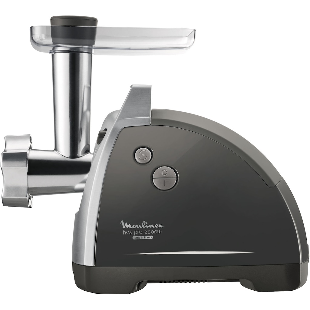 Moulinex Fleischwolf »ME6868 Meat Mincer«, 2200 W, 4 Zubehörteile inbegriffen, sicheres Reverse-System, schwarz/silber