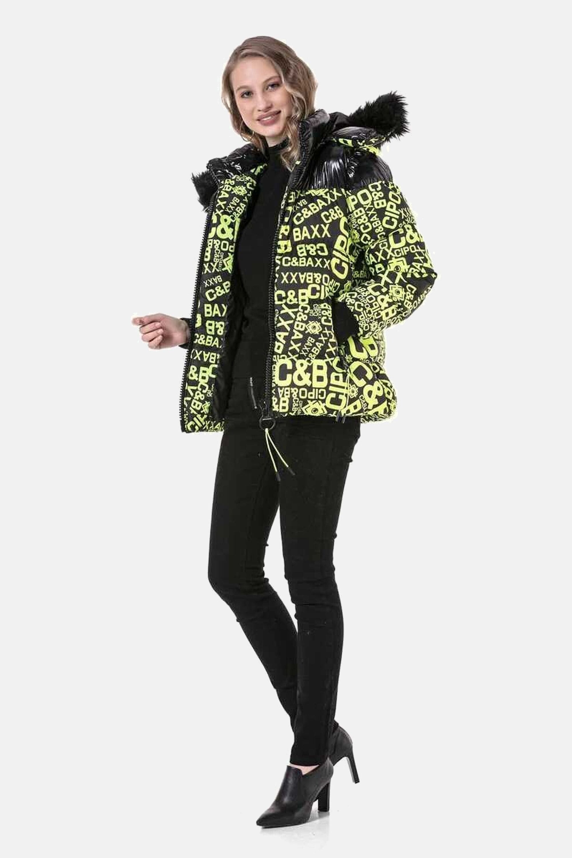 Cipo & Baxx Winterjacke »Jacken«, mit Kapuze, mit modischem Allover-Print, WM129