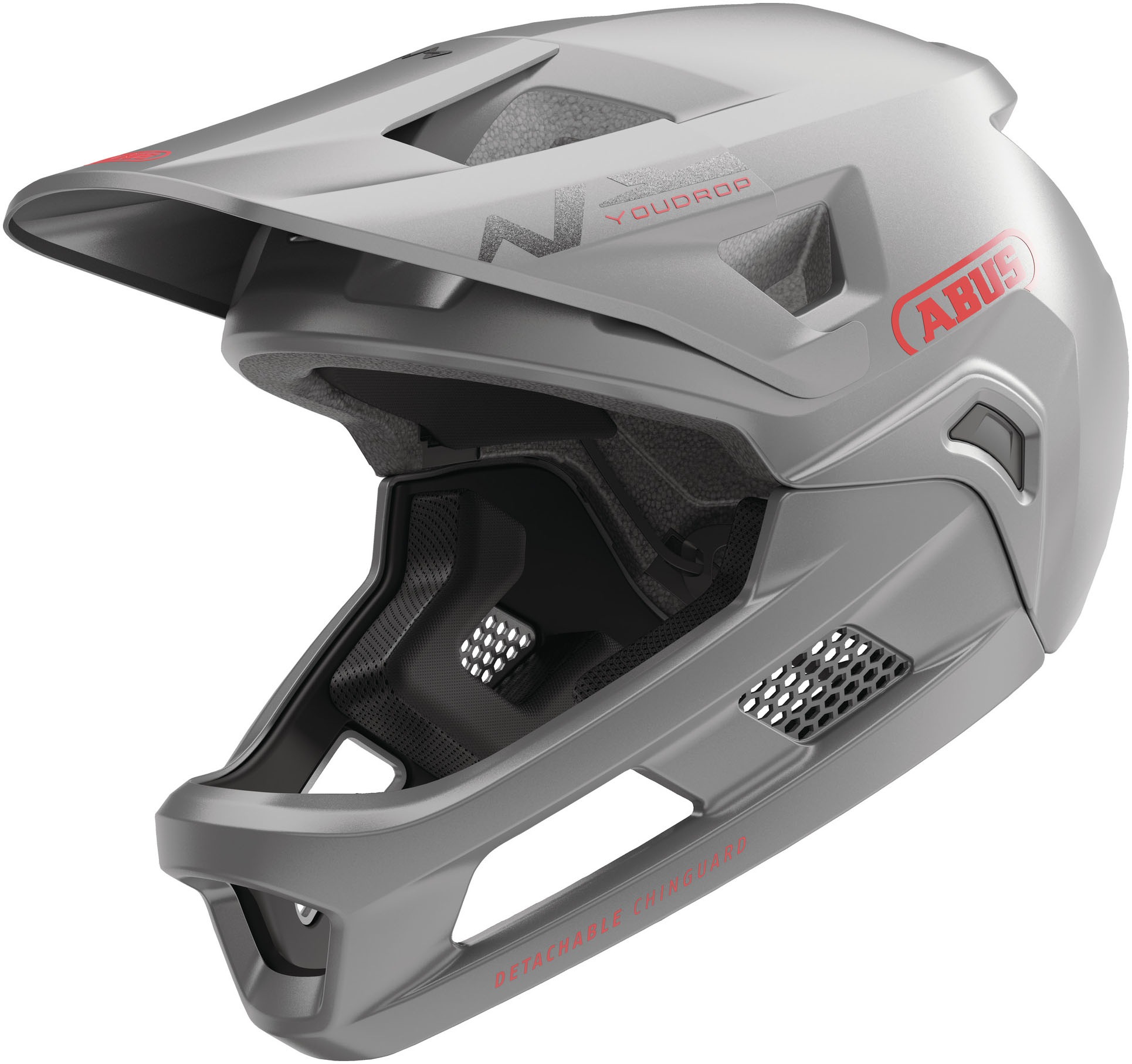 ABUS Kinderfahrradhelm "YOUDROP FF", S Kopfumfang: 48cm - 55cm, silber, Helme