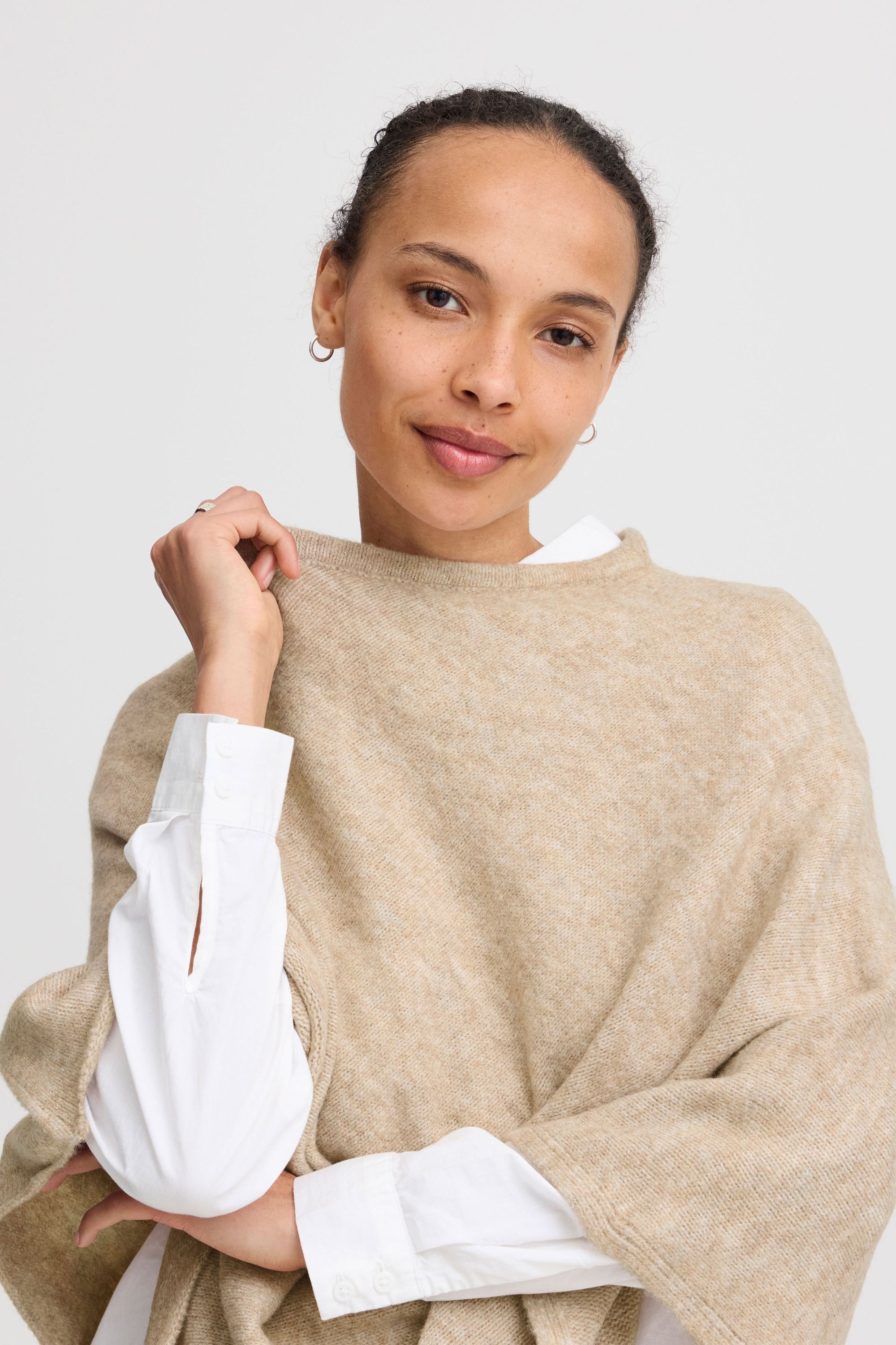 b.young Strickpullover »Strickpullover BYVIKSI PONCHO 2 -«