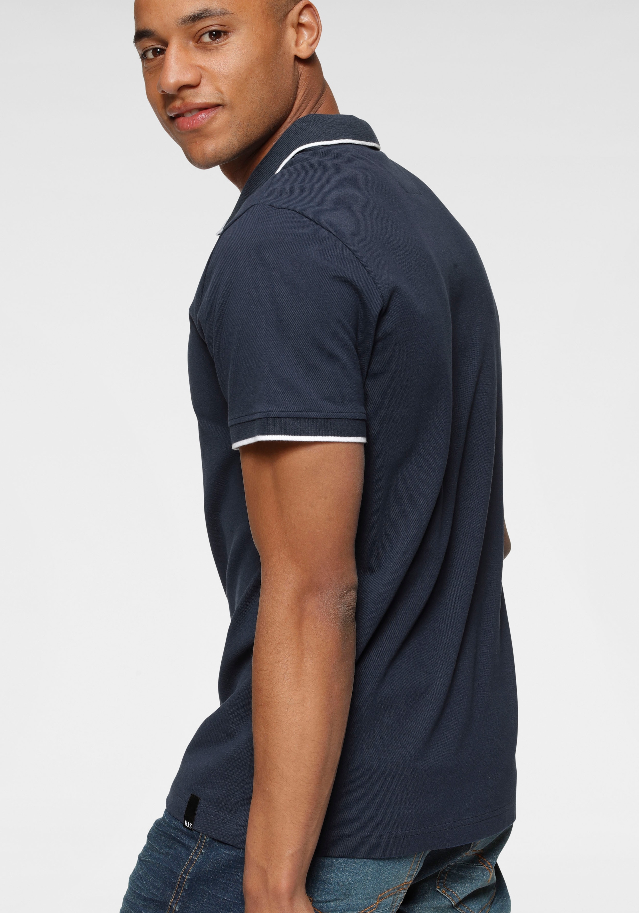 H.I.S Poloshirt, Kurzarm, schmal geschnitten, mit Polokragen, aus Piqué-Stoff