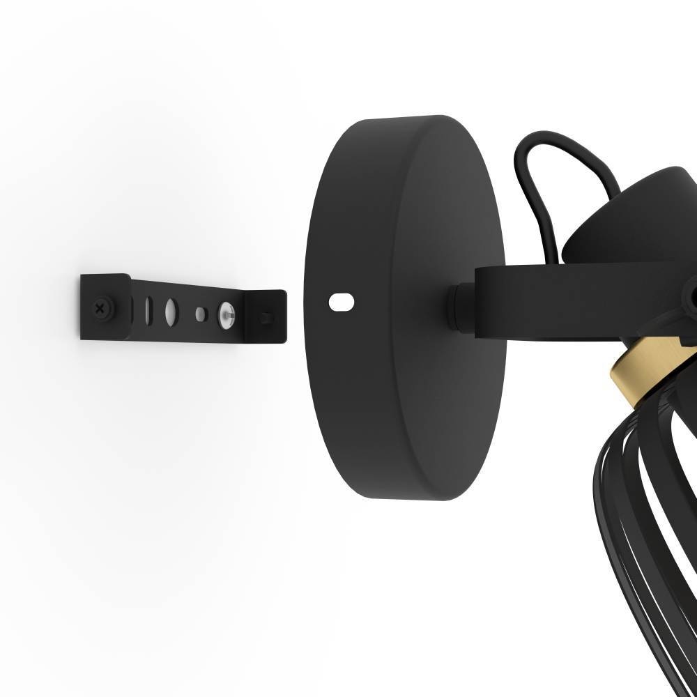 EGLO Deckenspot »GIRONA Wandstrahler, Stahl, IP20, E27, Wohnzimmerlampe, Flurlampe« E27 1 Stk. Spot, L19 x B14 x H15 cm, schwarz, messing-gebürstet, 1X40W exkl.