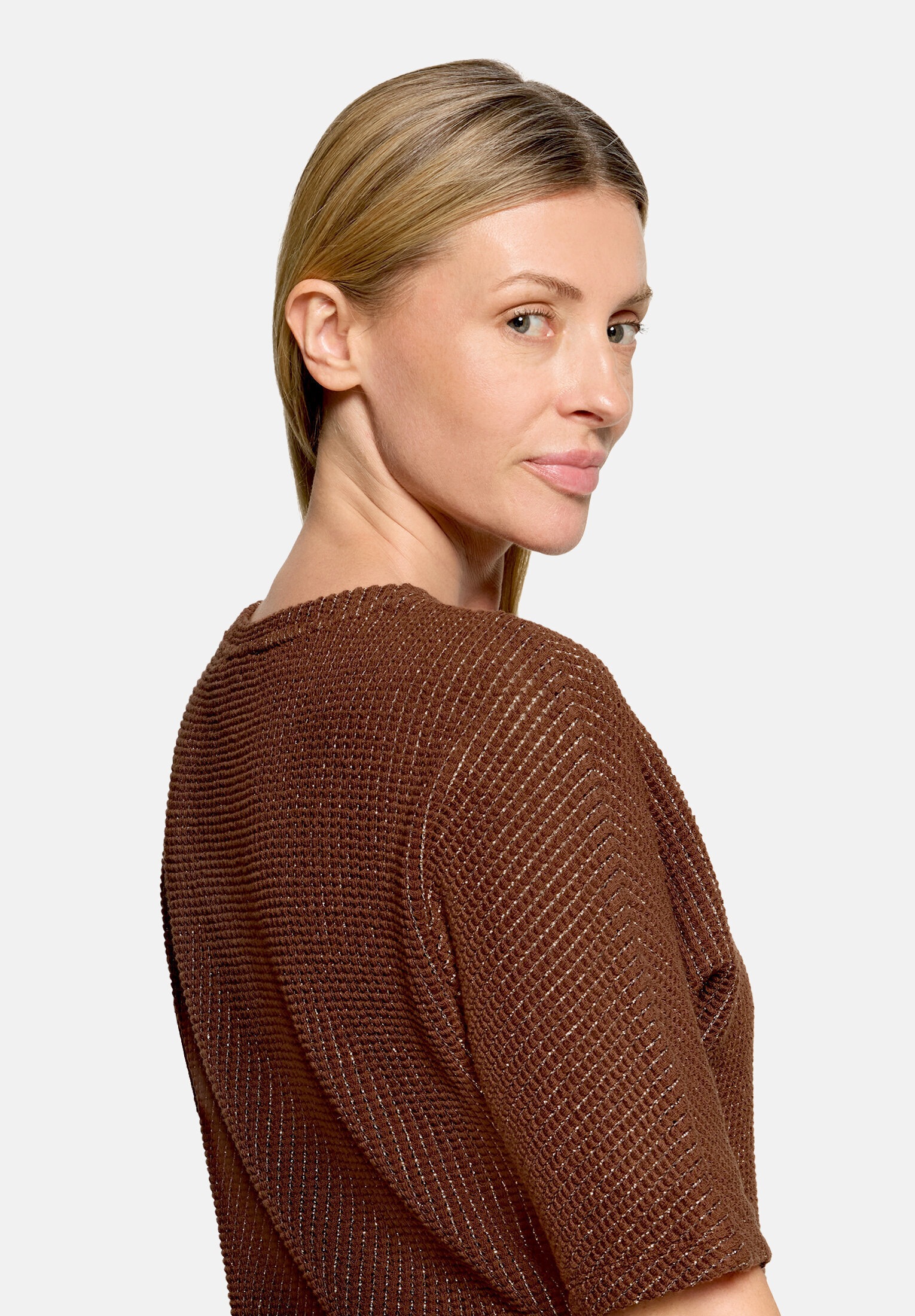 Betty&Co Kurzarmshirt »Damen mit Lurexfaden« 1