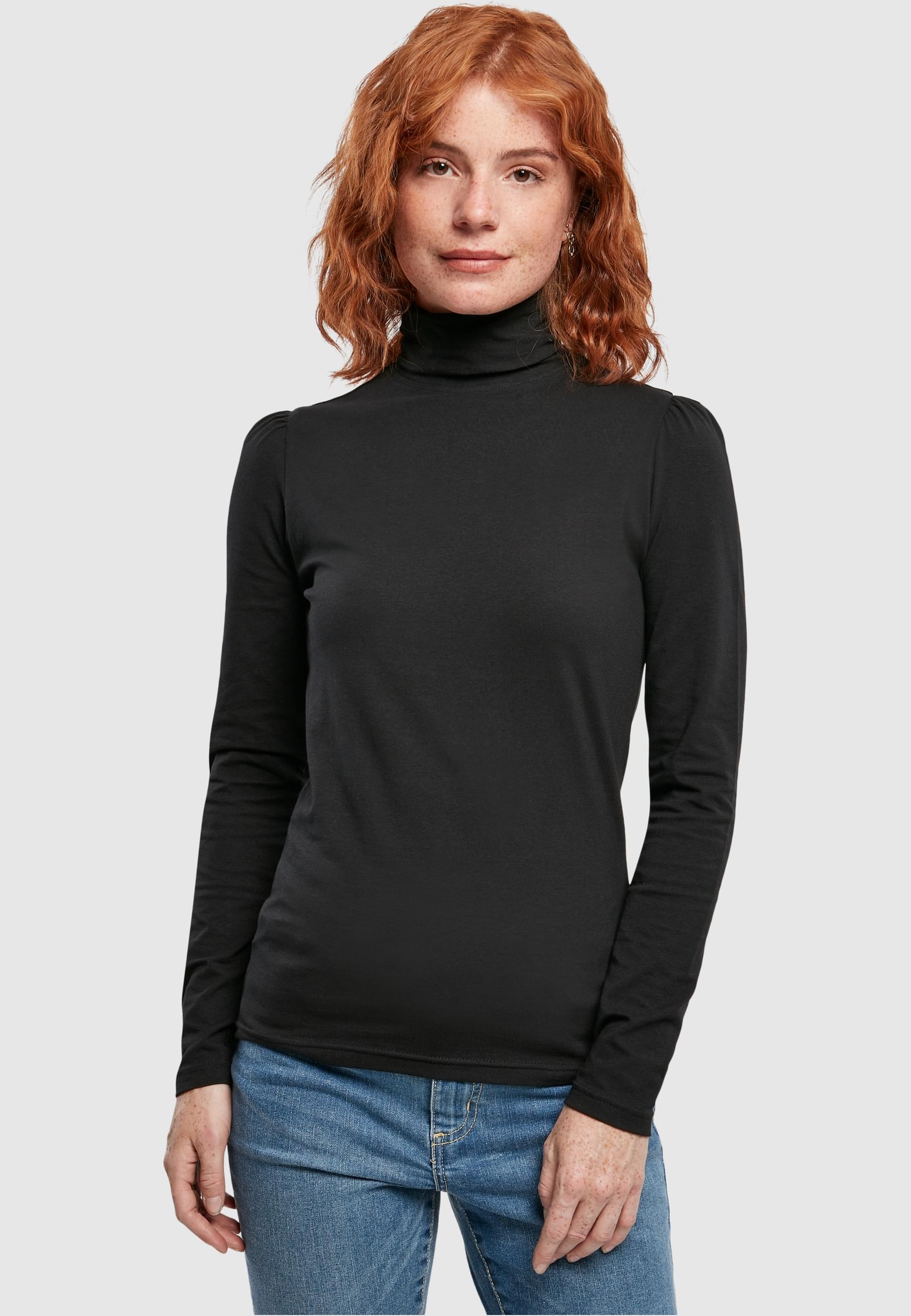 URBAN CLASSICS Langarmshirt »Urban Classics Damen Ladies Puffer Sleeve Turtleneck L/S«, (1 tlg.)