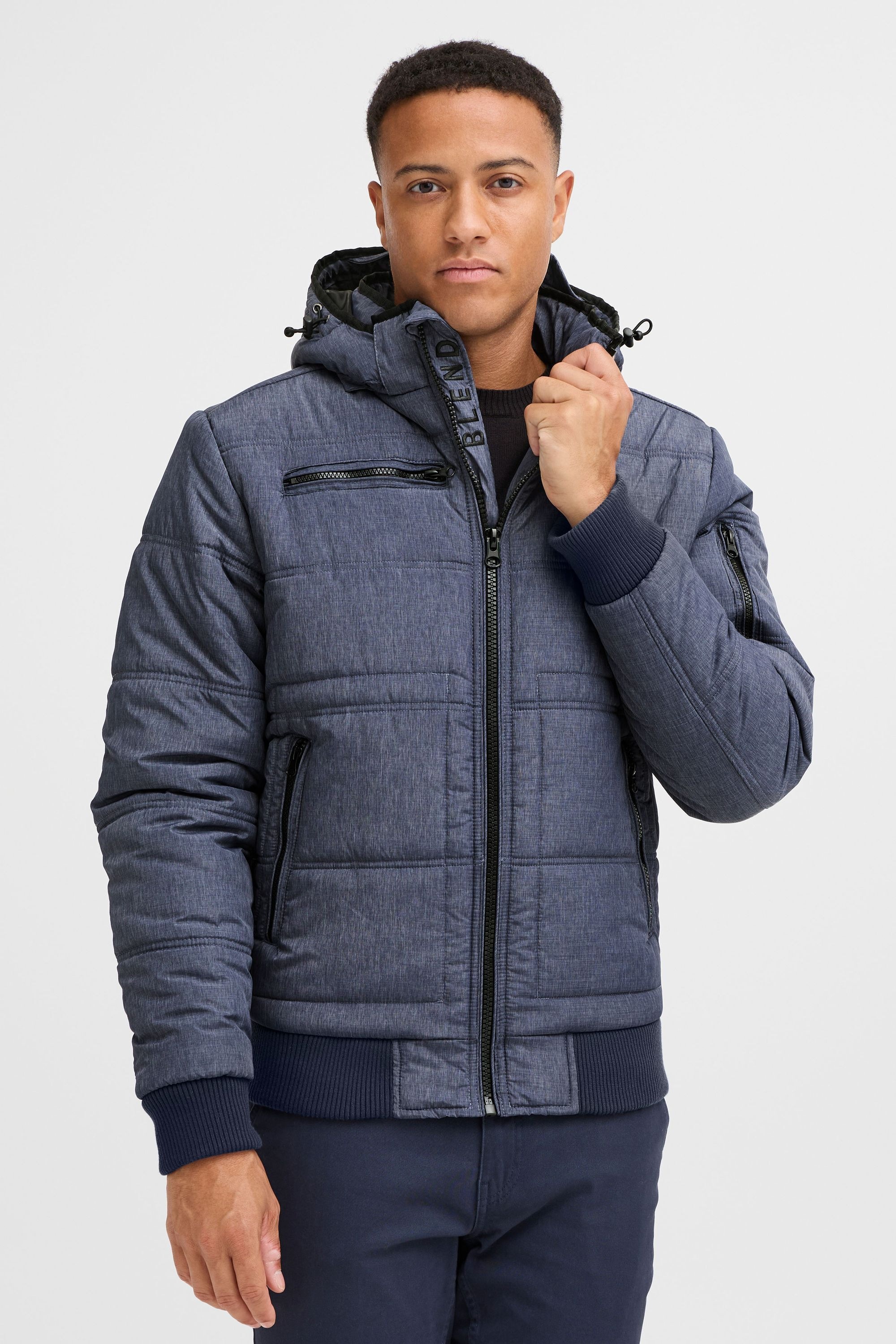 Winterjacke BLEND "Winterjacke BHBoris", Herren, Gr. S, blau (navy), Obermaterial: 65% Nylon NY. 35% Polyester PES., Jacken Winterjacke 5
