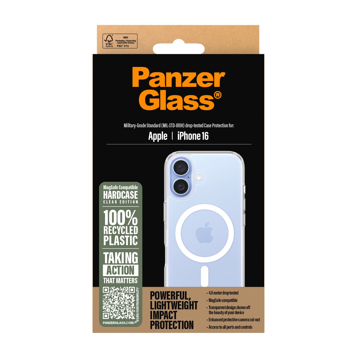 CARE by PanzerGlass Handyhülle »HardCase mit MagSafe für Apple iPhone 16«, Backcover, Schutzhülle, Handyschutzhülle, Case, Schutzcase, stoßfest