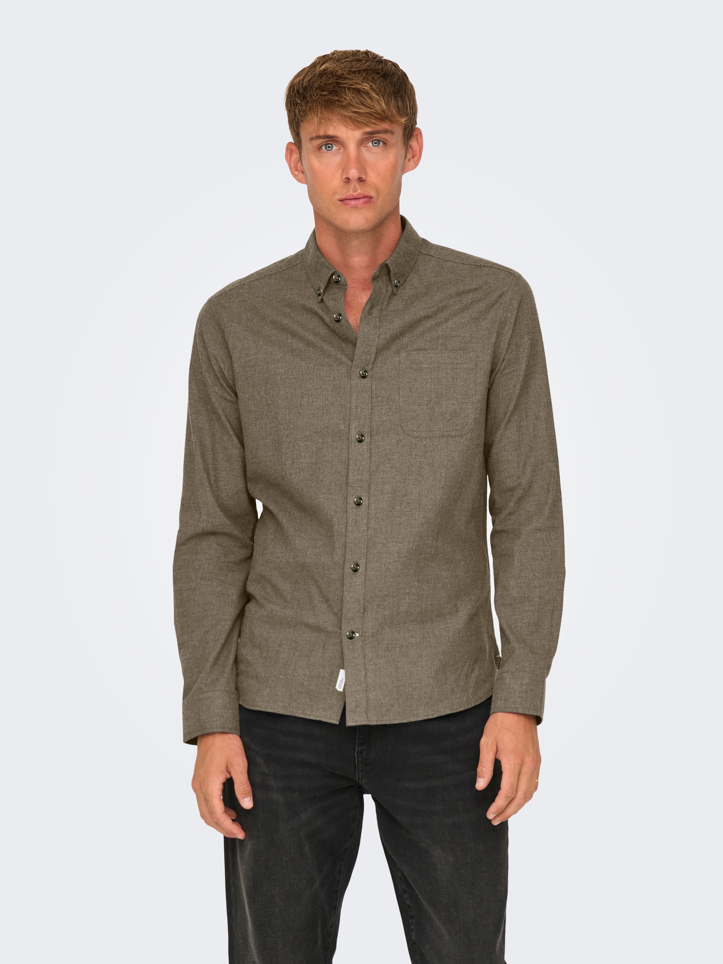 ONLY & SONS Langarmhemd "ONSROAD LIFE REG MELANGE LS SHIRT NOOS" günstig online kaufen