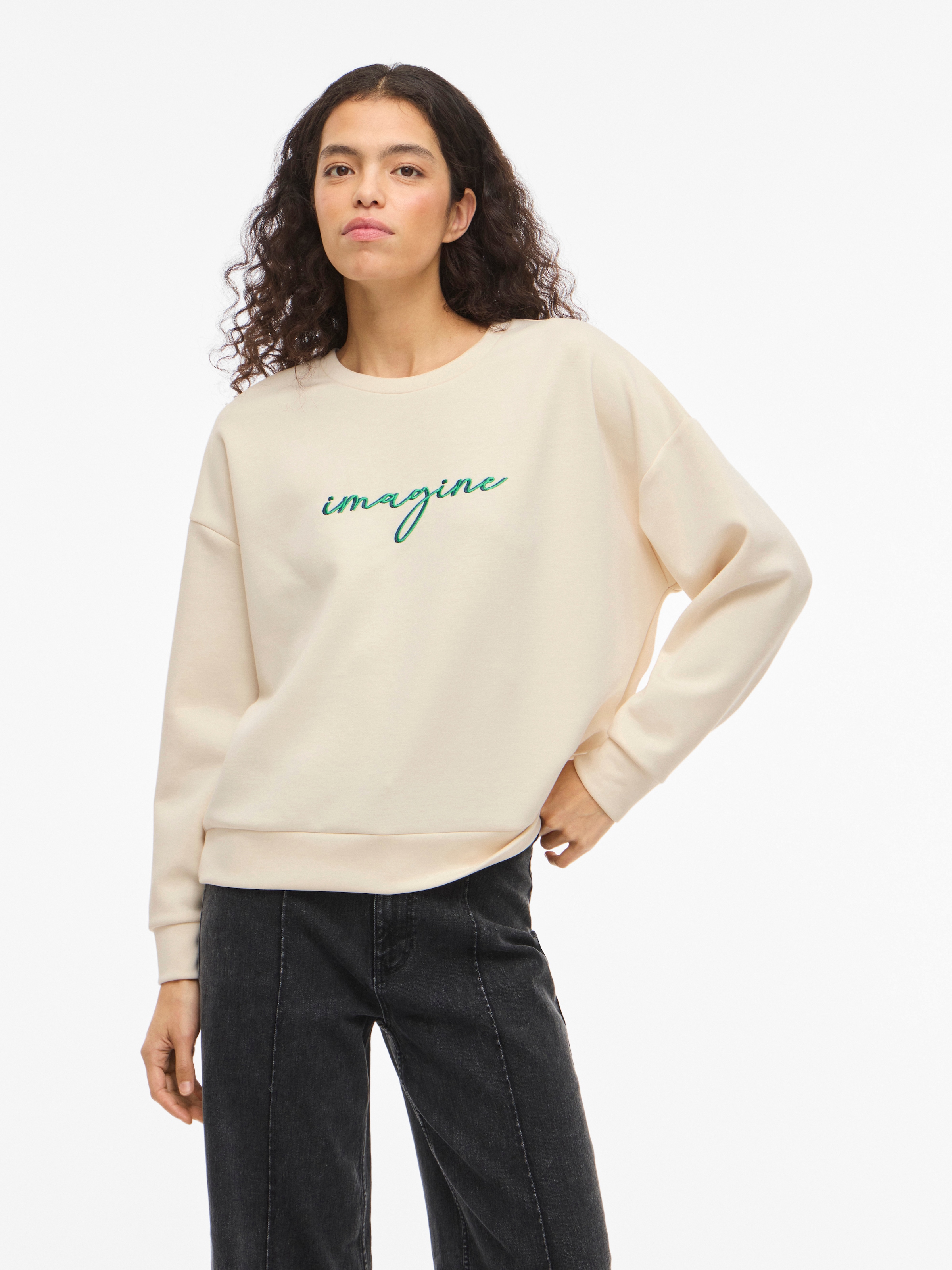 Vila Sweater "VISIFFI IMAGINE O-NECK L/S TOP/PB" günstig online kaufen