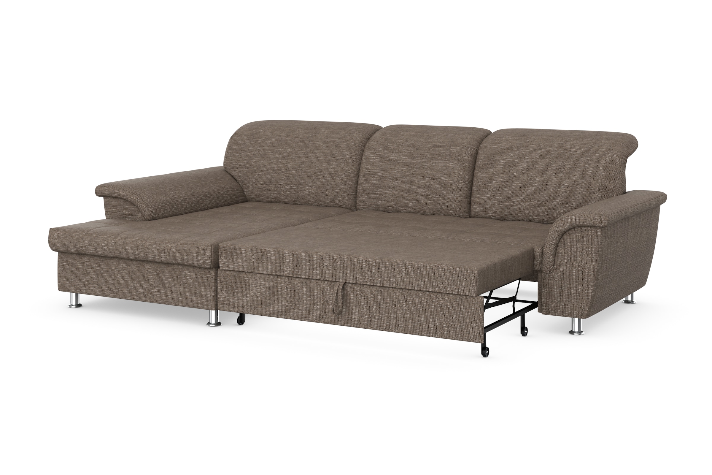 DOMO collection Ecksofa Franzi, wahlweise mit Bettfunktion, Bettkasten und Kopfteilverstellung
